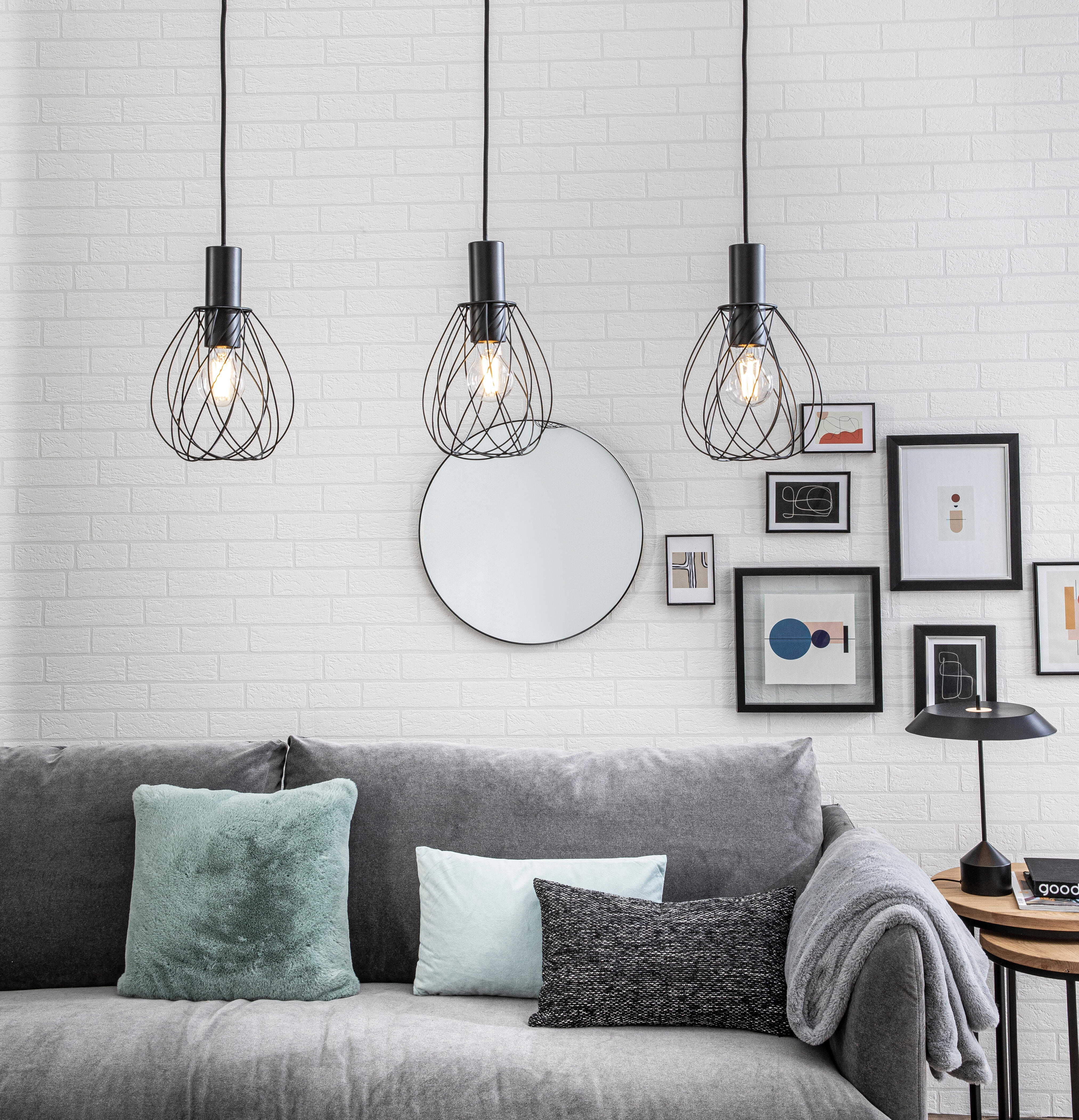 Lampa wisząca Merone czarna E27 Inspire - 4