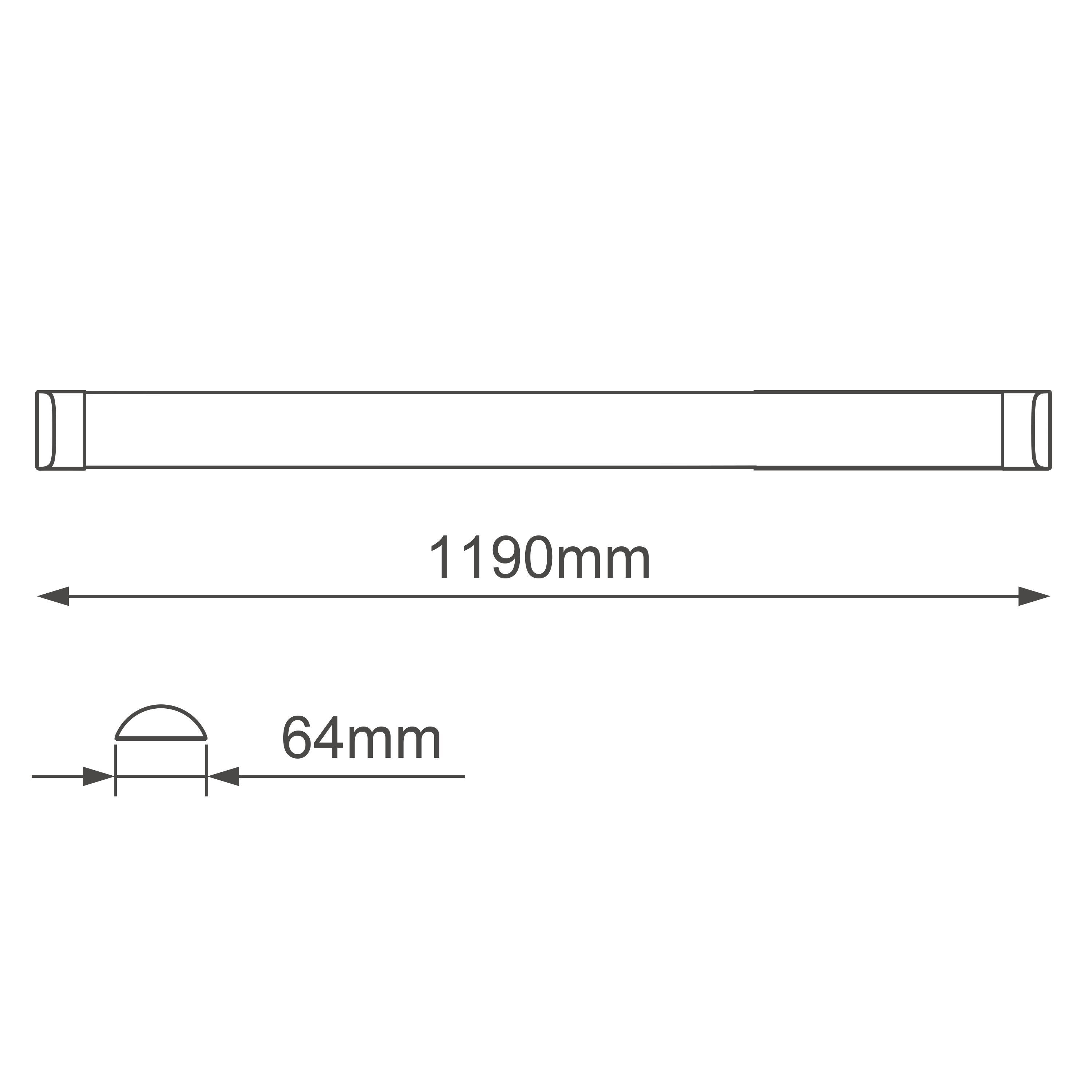 Réglette LED L.120 cm, 2800 lumens blanc neutre, Okha blanc INSPIRE - 3