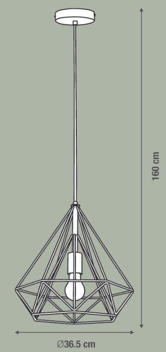 Lampadario Design Byron rame paralume rame E27 Ø36.5cm INSPIRE - 13