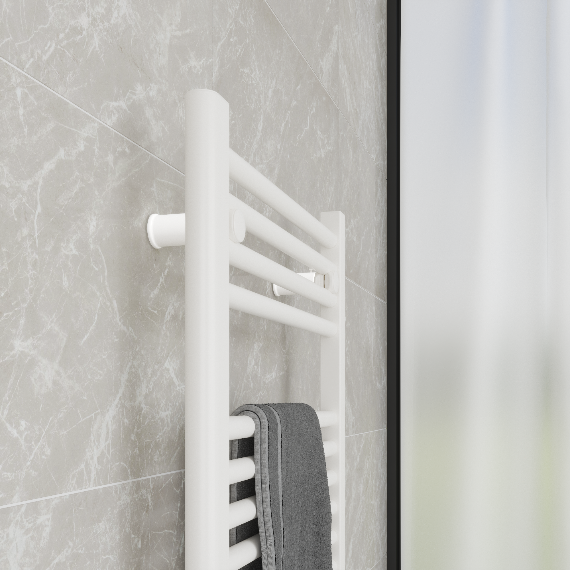 Scaldasalviette ad acqua calda EQUATION ACQUA bianco interasse 450 mm, L 50 x H 69 cm - 10