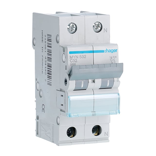 Interruttore magnetotermico HAGER 1P 32A 4.5kA 1M 230V HAGMYN532