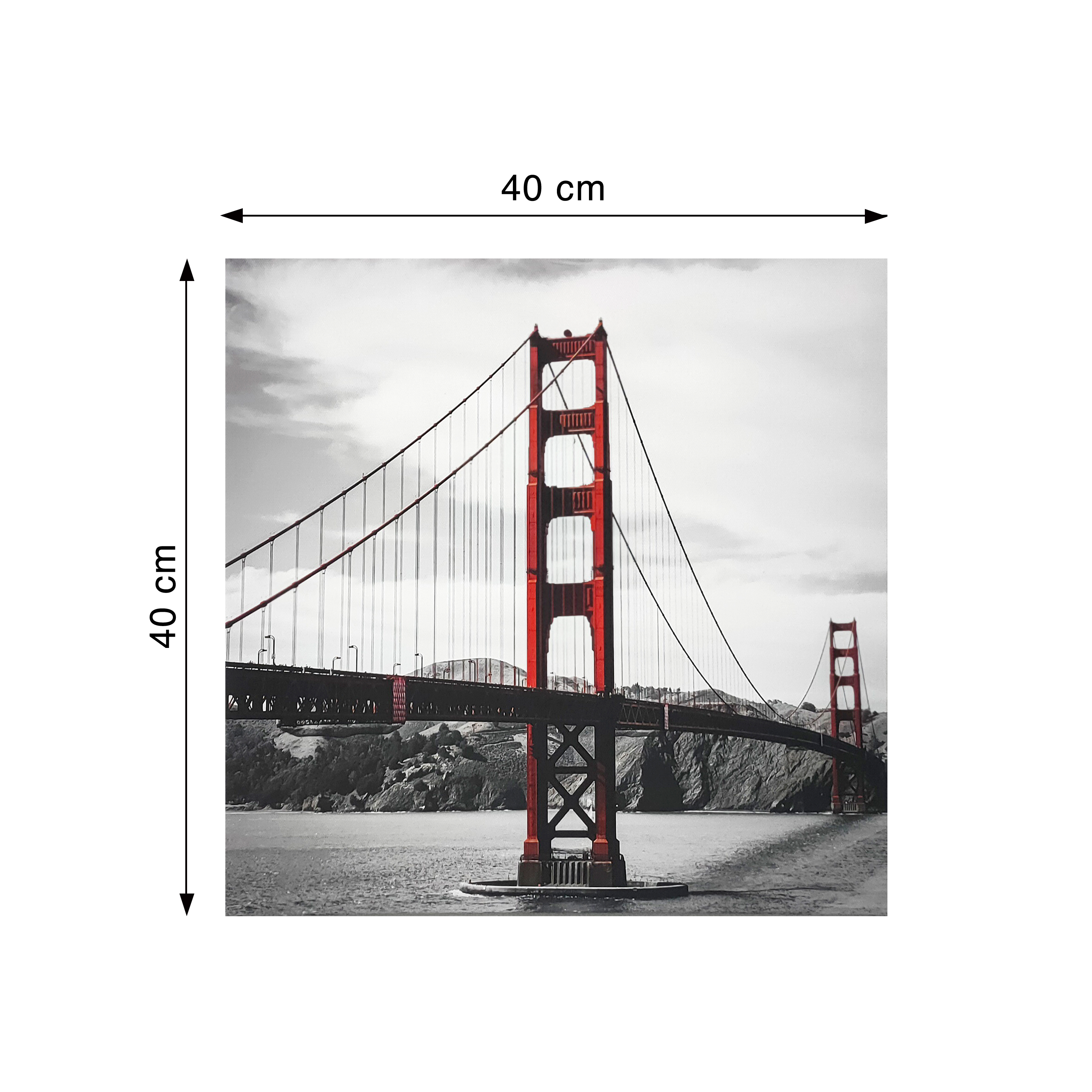 Tela impressa INSPIRE BROOKLYN BRIDGE 40X40CM VERMELHO - 6