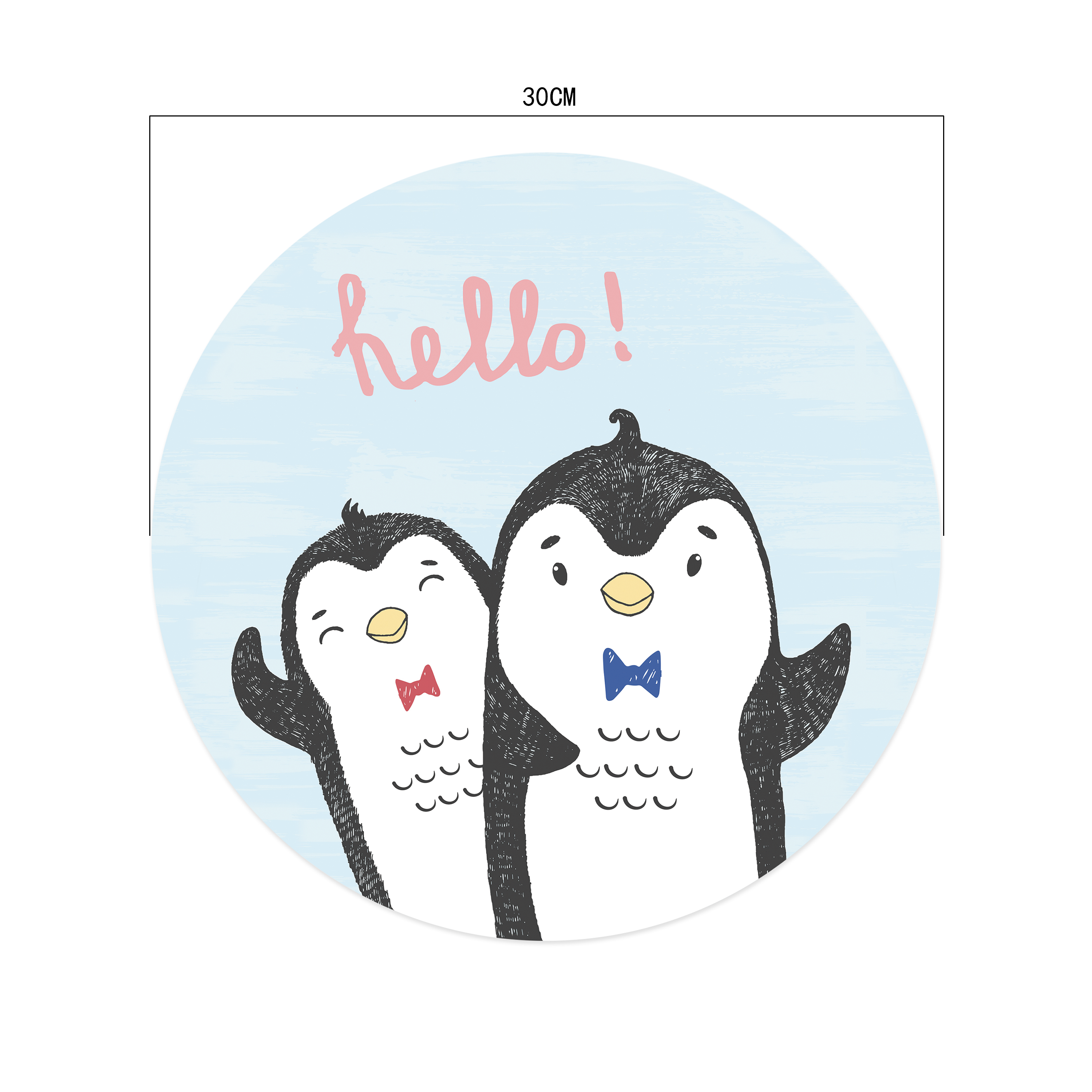 Tela impressa INSPIRE REDONDA PINGUIM D30CM - 6