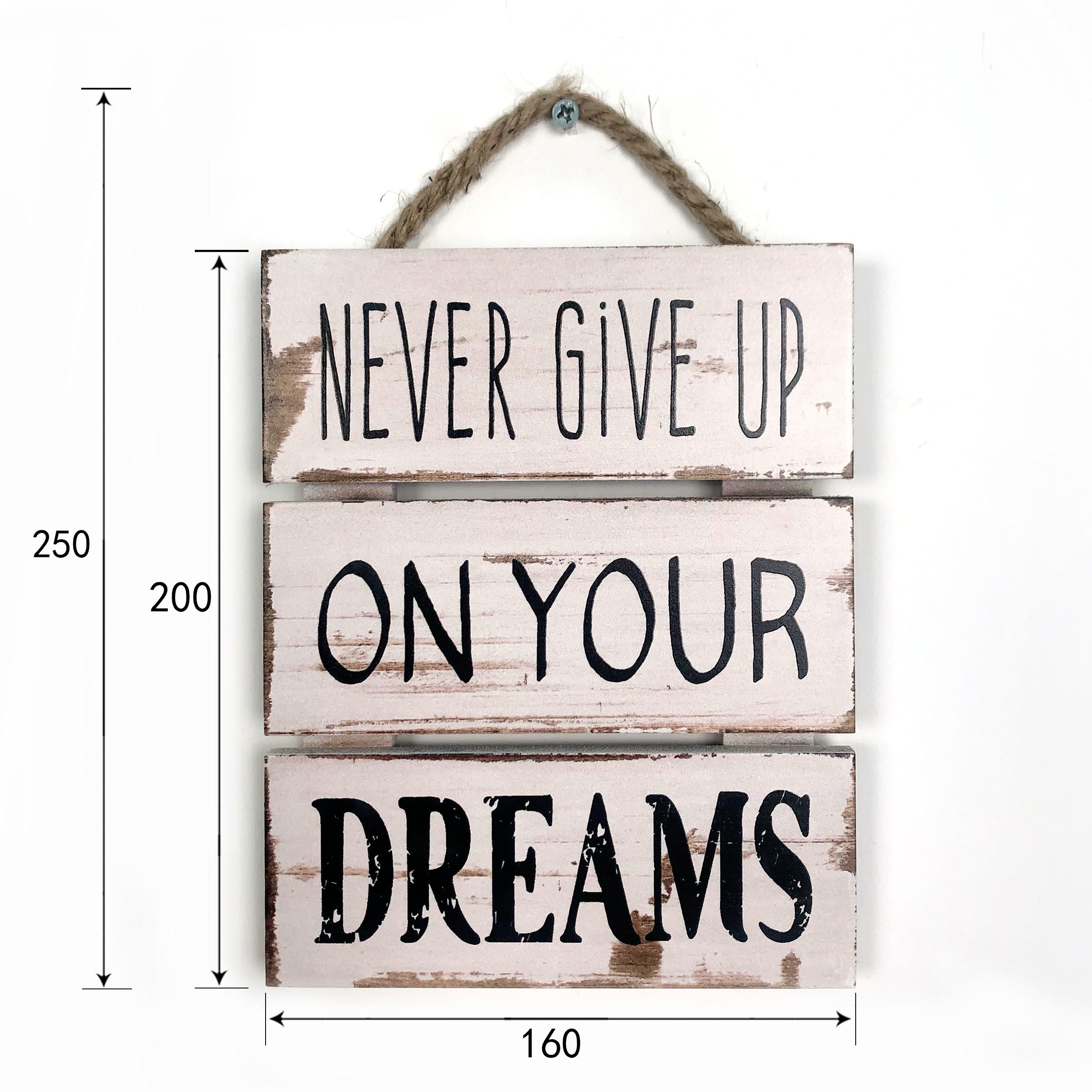 Quadro de madeira INSPIRE NEVER GIVE UP 16X20CM - 3