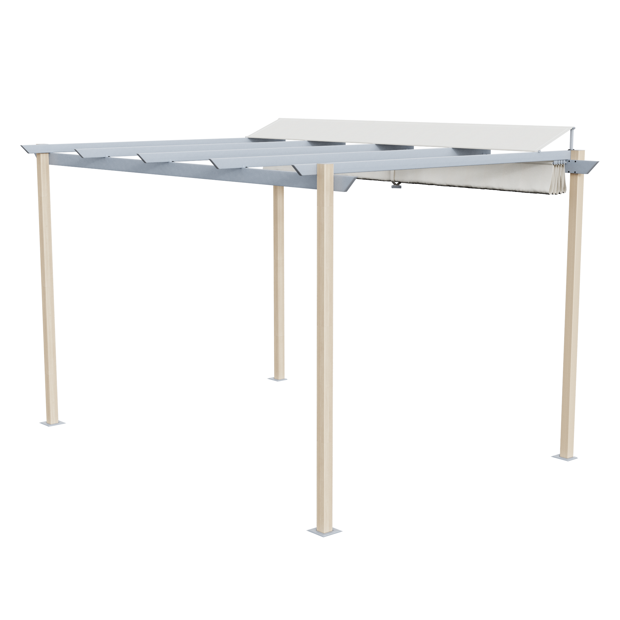 Pérgola de aluminio con cubierta NATERIAL Omega  de 400 x 285 cm beige - 15
