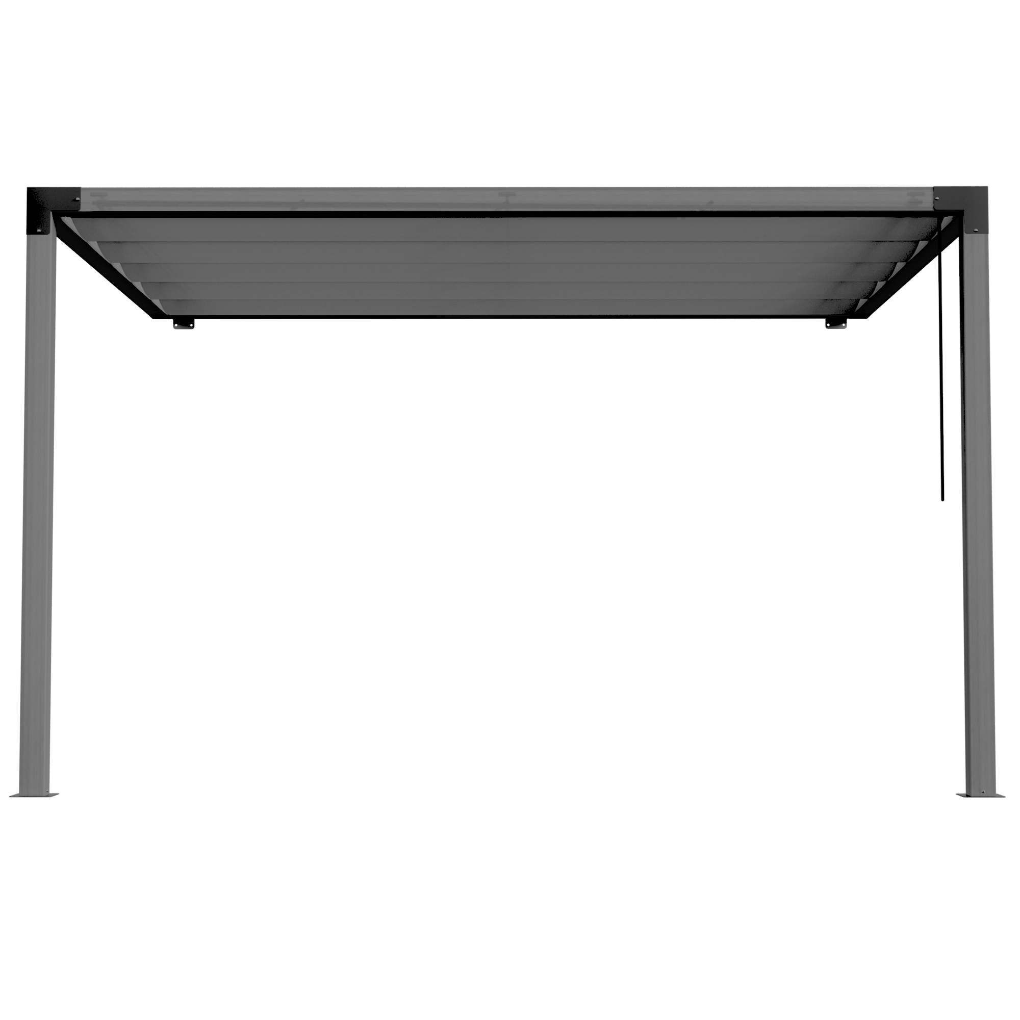Pérgola de aluminio adosada con toldo NATERIAL de 350 x 260 cm negro - 20