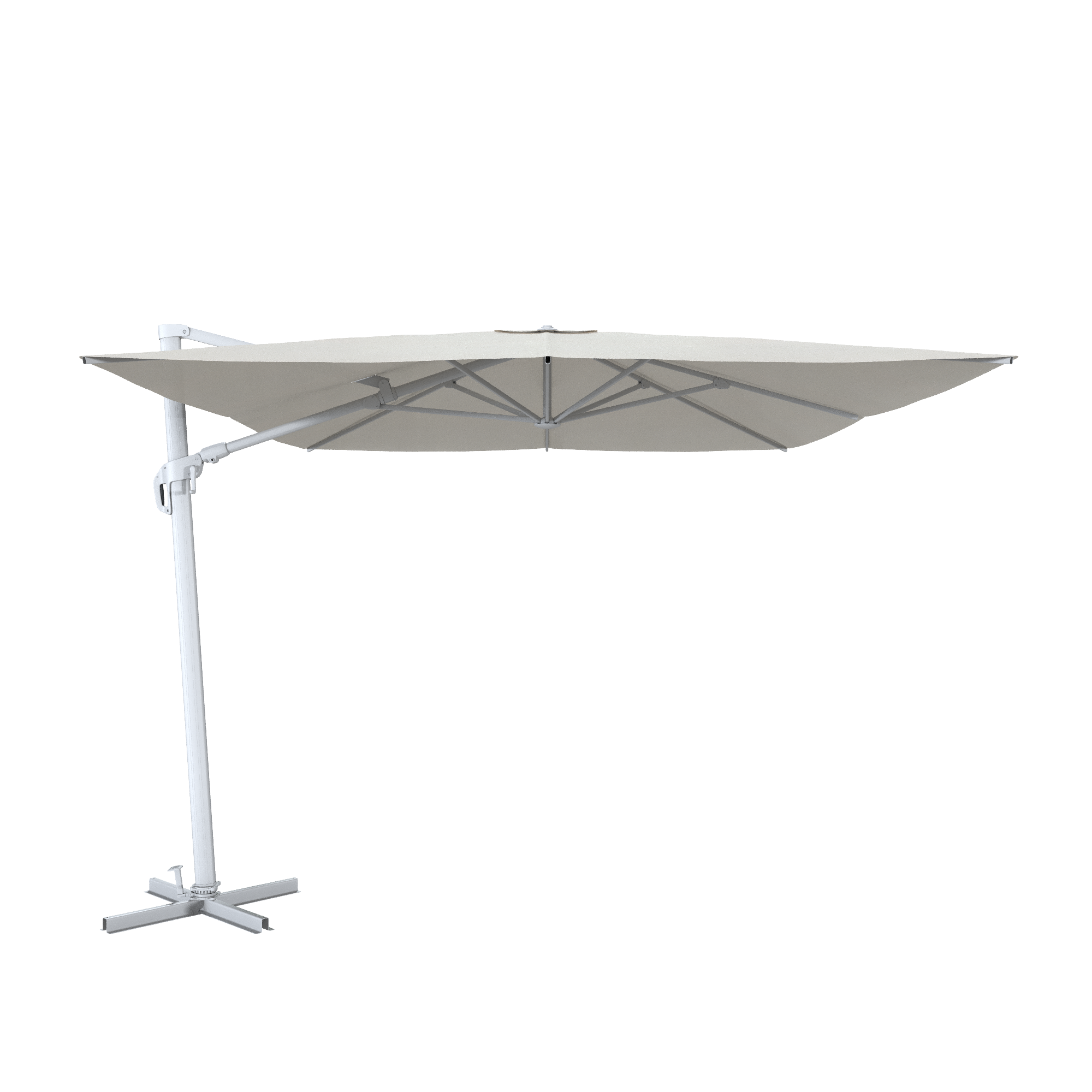 Parasol déporté rectangulaire blanc Aura NATERIAL L.386 x l.281 cm - 6