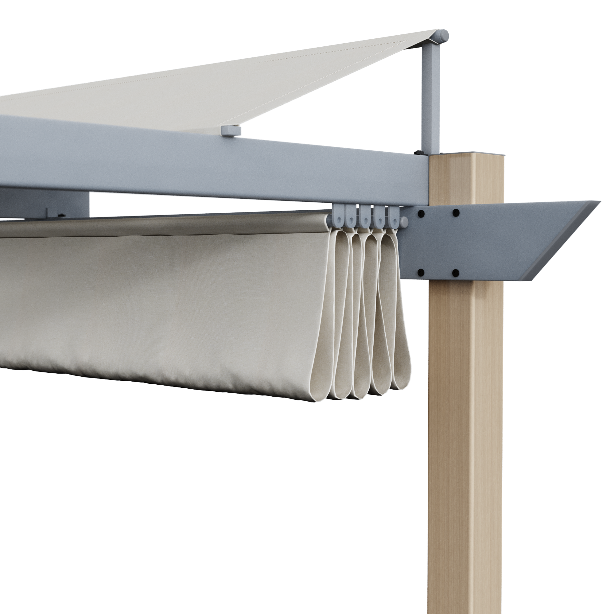 Pérgola de aluminio con cubierta NATERIAL Omega  de 400 x 285 cm beige - 7