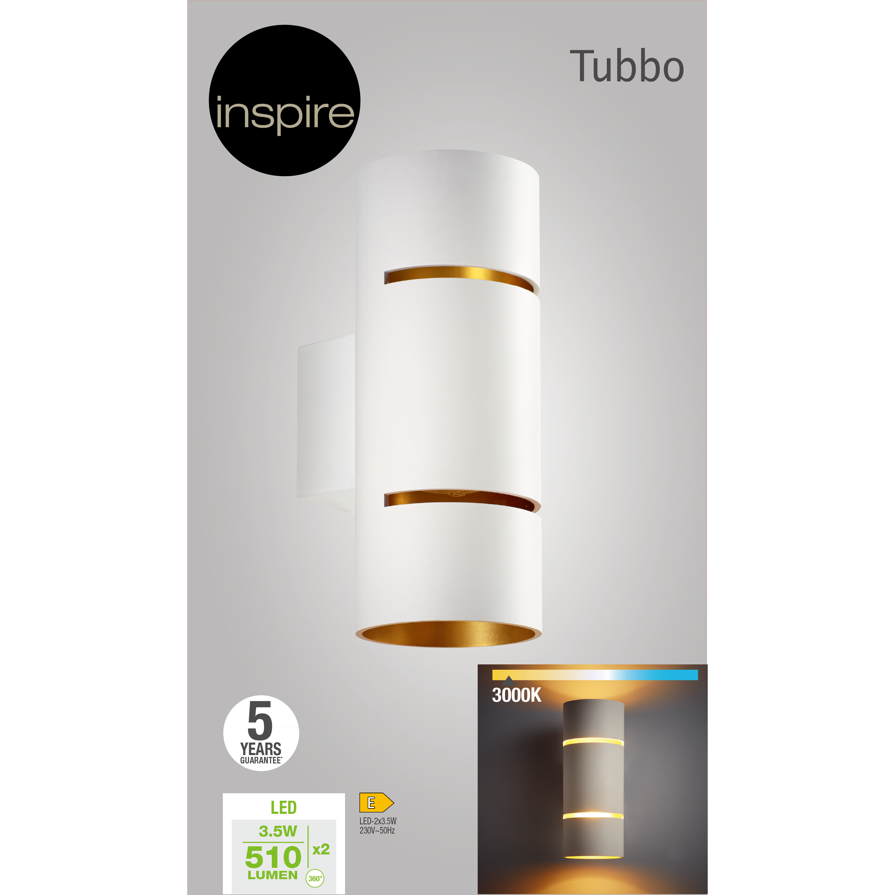 Kinkiet Tubbo biały LED Inspire - 6