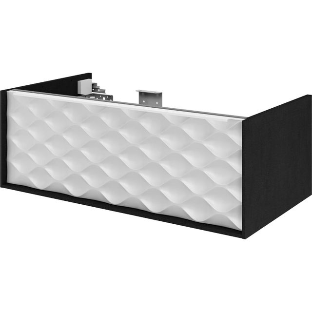 Mobile da bagno sospeso sotto lavabo L 90 x H 32 x P 48 cm bianco laccato lucido, 1 cassetto SENSEA Neo