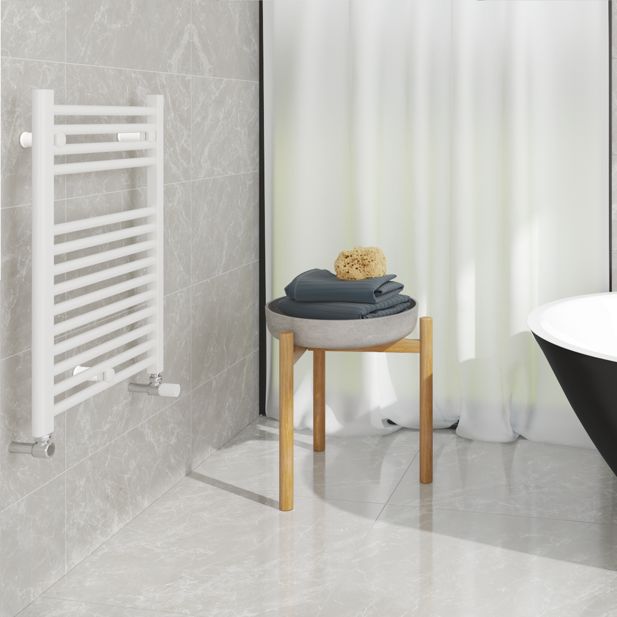 Scaldasalviette ad acqua calda EQUATION ACQUA bianco interasse 450 mm, L 50 x H 69 cm - 4