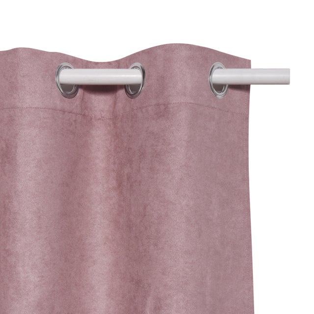 Cortina ollaos New Manchester poliéster pana de 140x280cm INSPIRE liso rosa. Incluye cinta termoadhesiva
