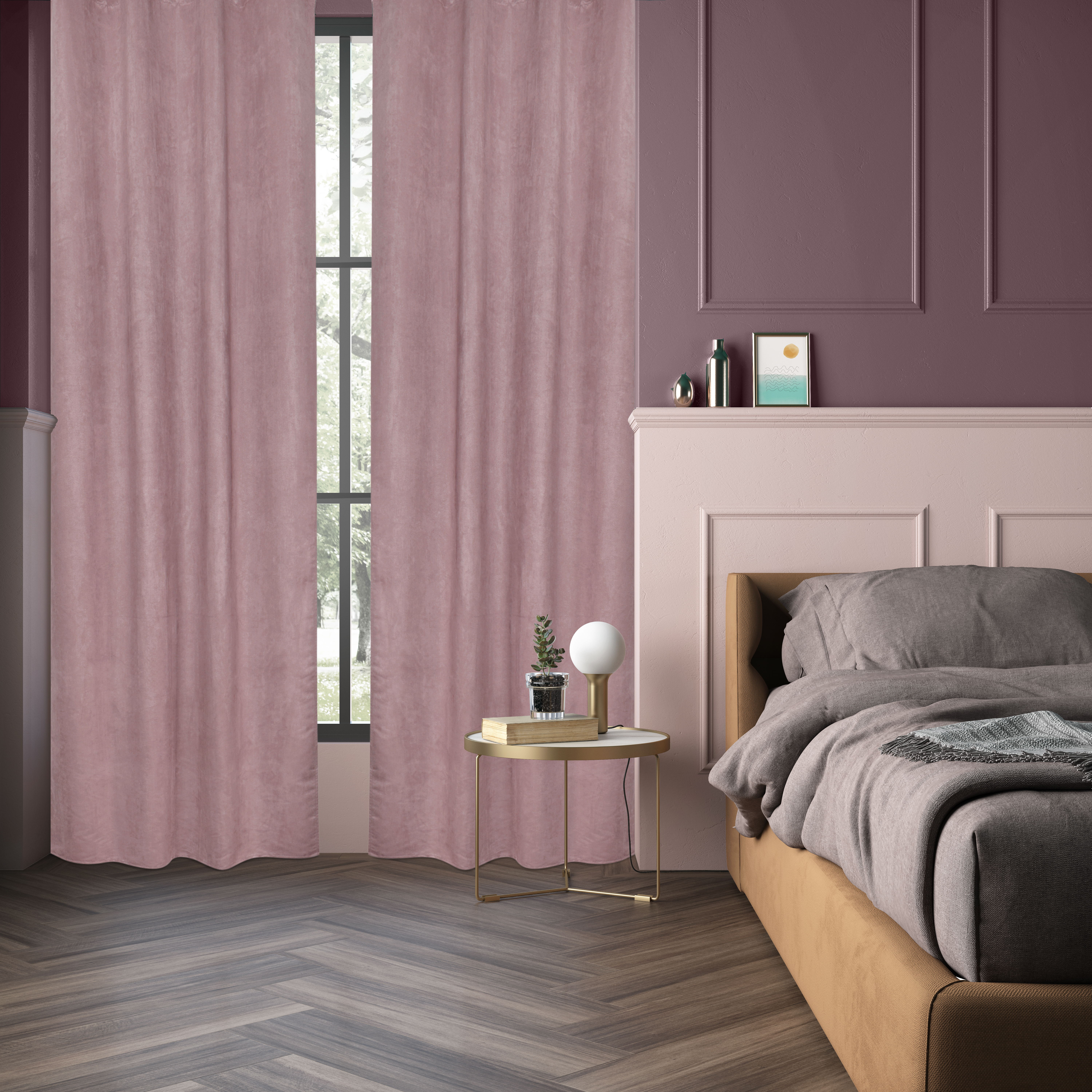 Cortinado ilhós New Manchester 140x280cm rosa Inspire - 23