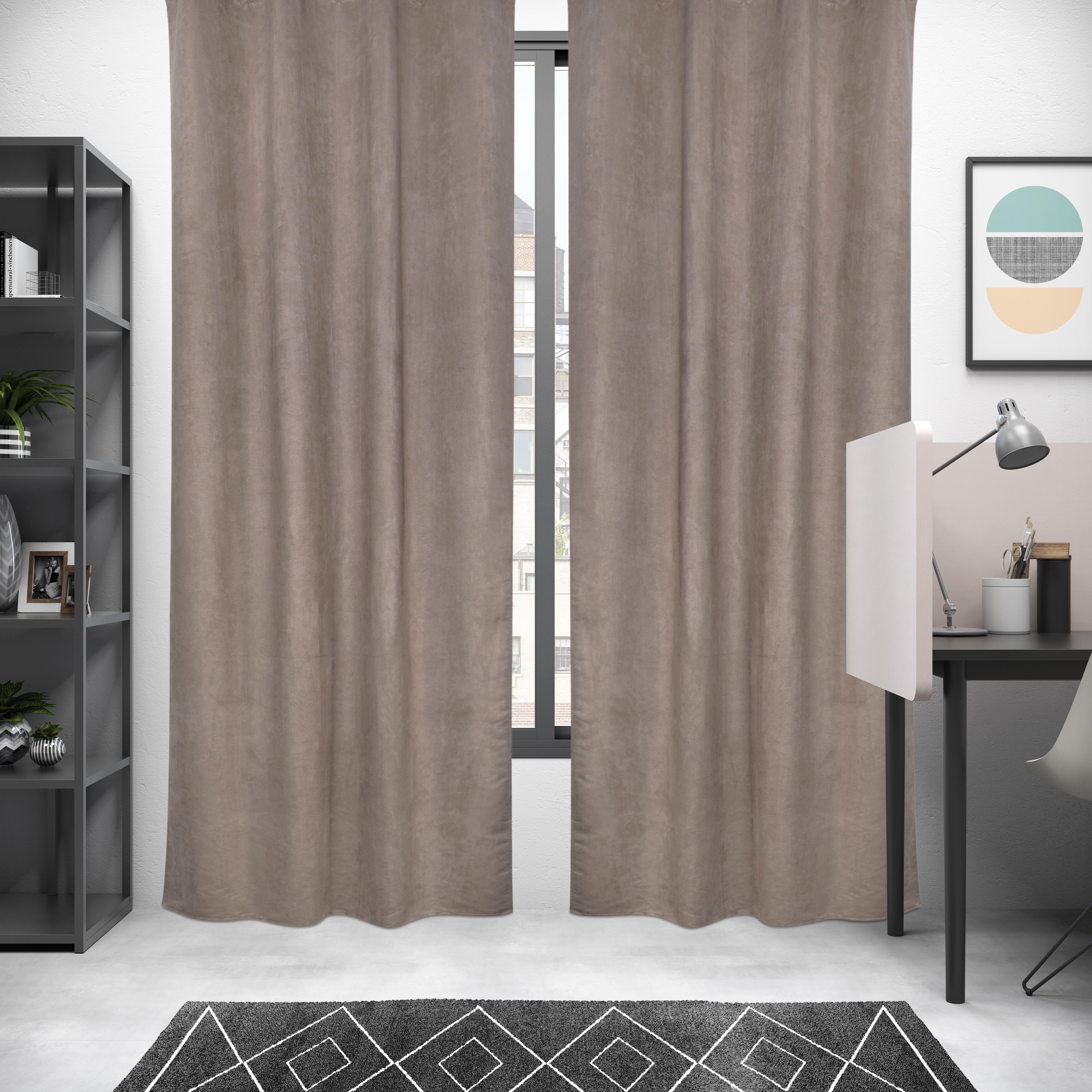 Zasłona Manchester brązowa 200 x 280 cm na taśmie Inspire - 3