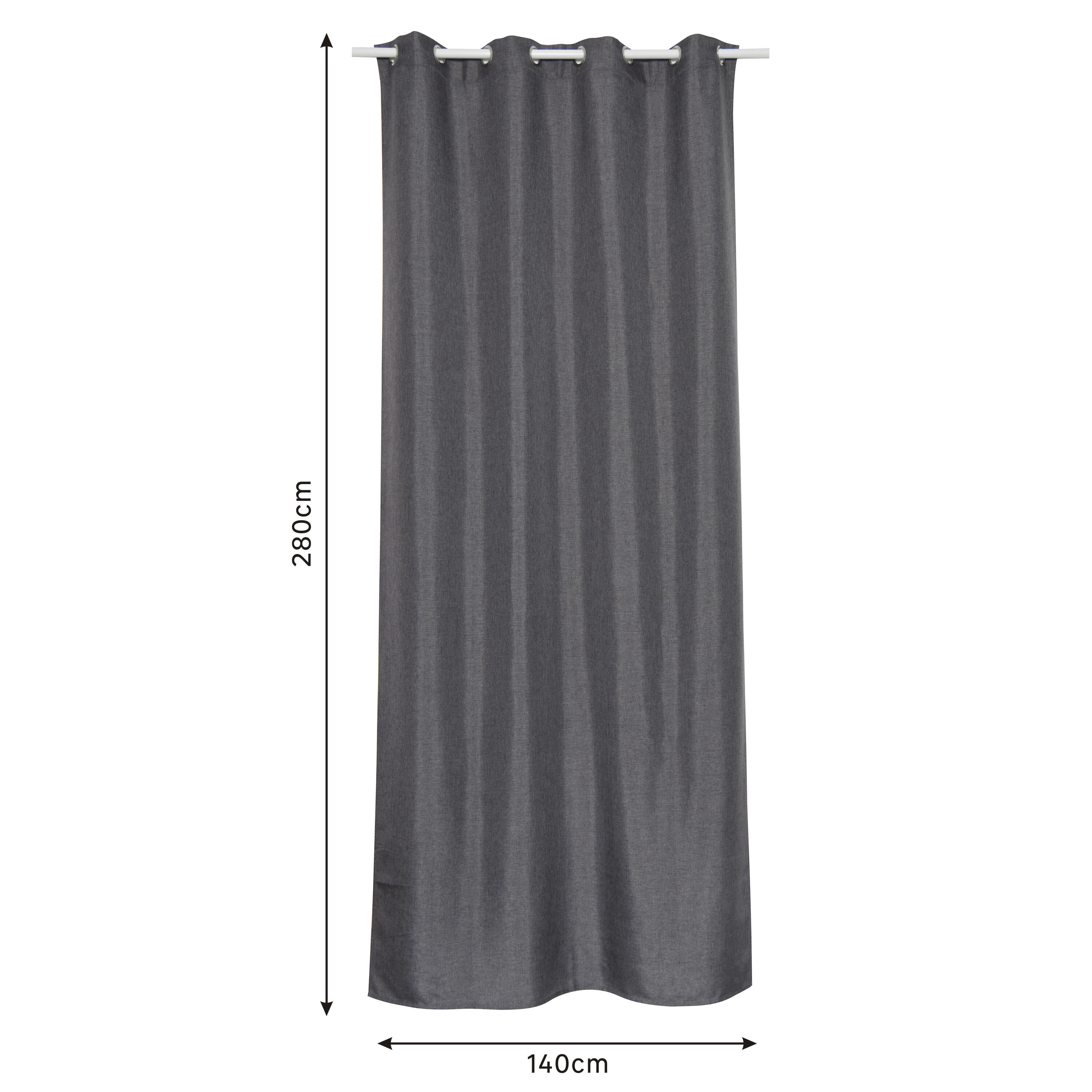 Cortinado ilhós Looks 140x280cm cinza escuro Inspire - 6