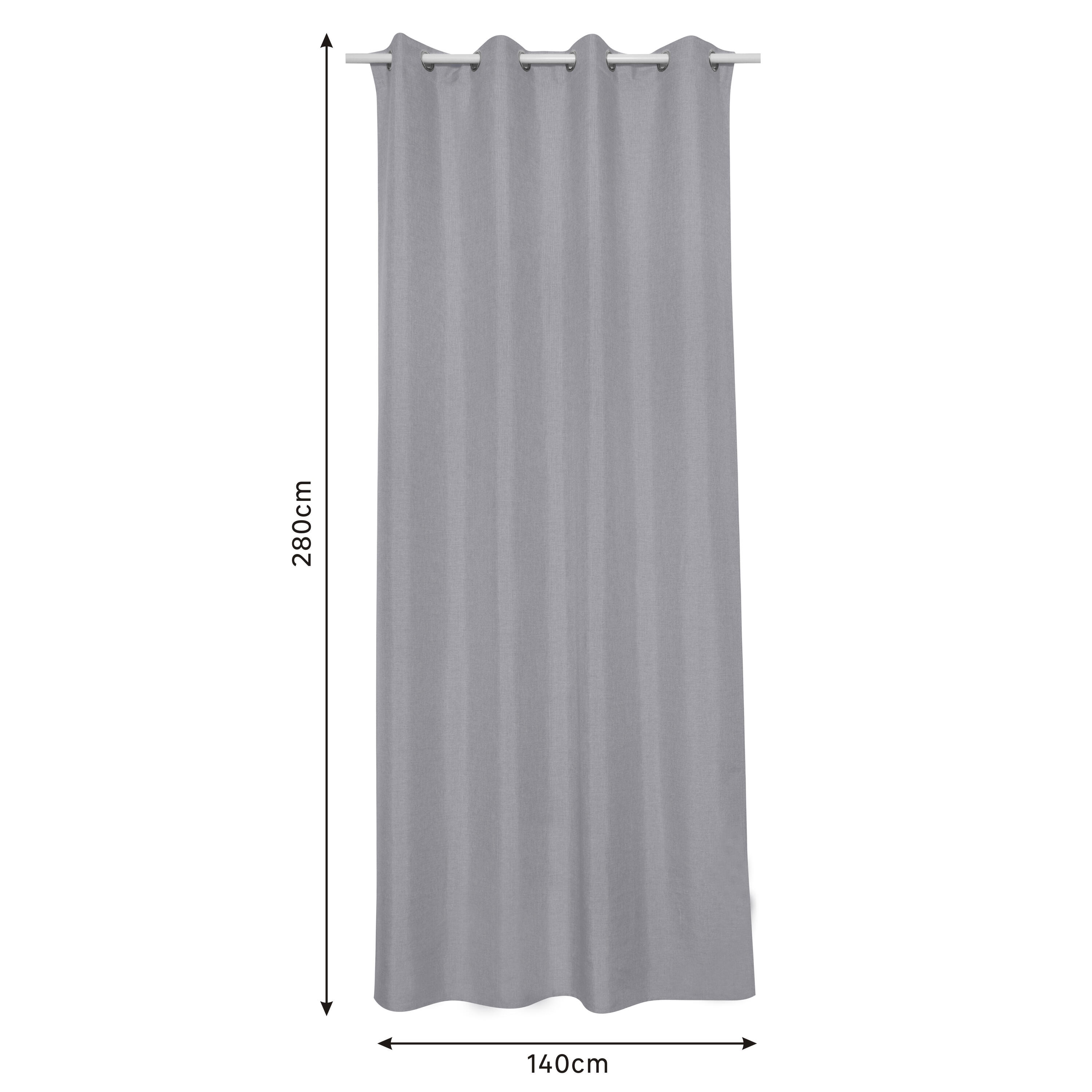 Cortinado ilhós Looks 140x280cm granito 3 Inspire - 6