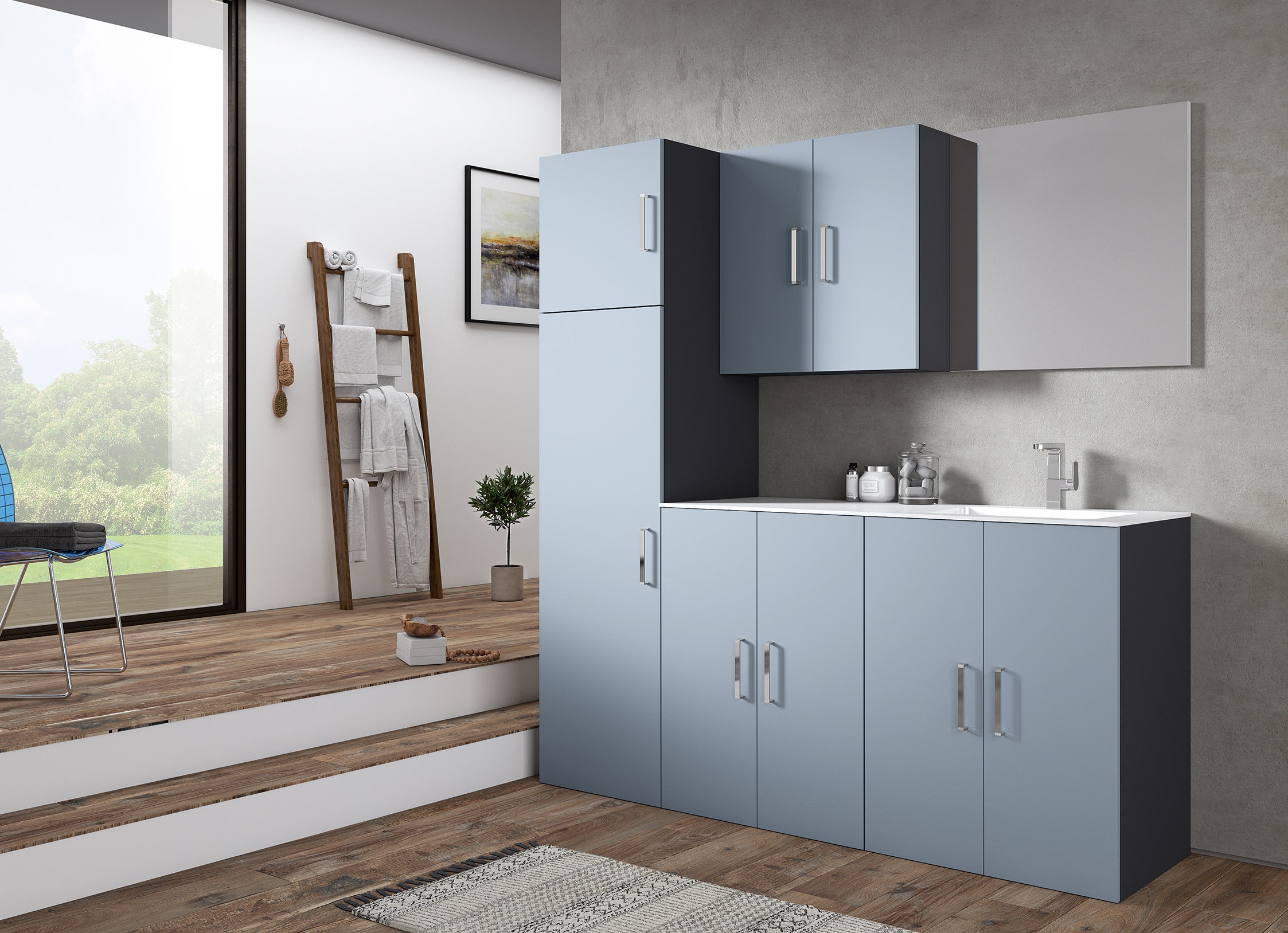 Anta per mobile lavanderia indaco L 35 x H 90 x Sp 1.8 cm - 3