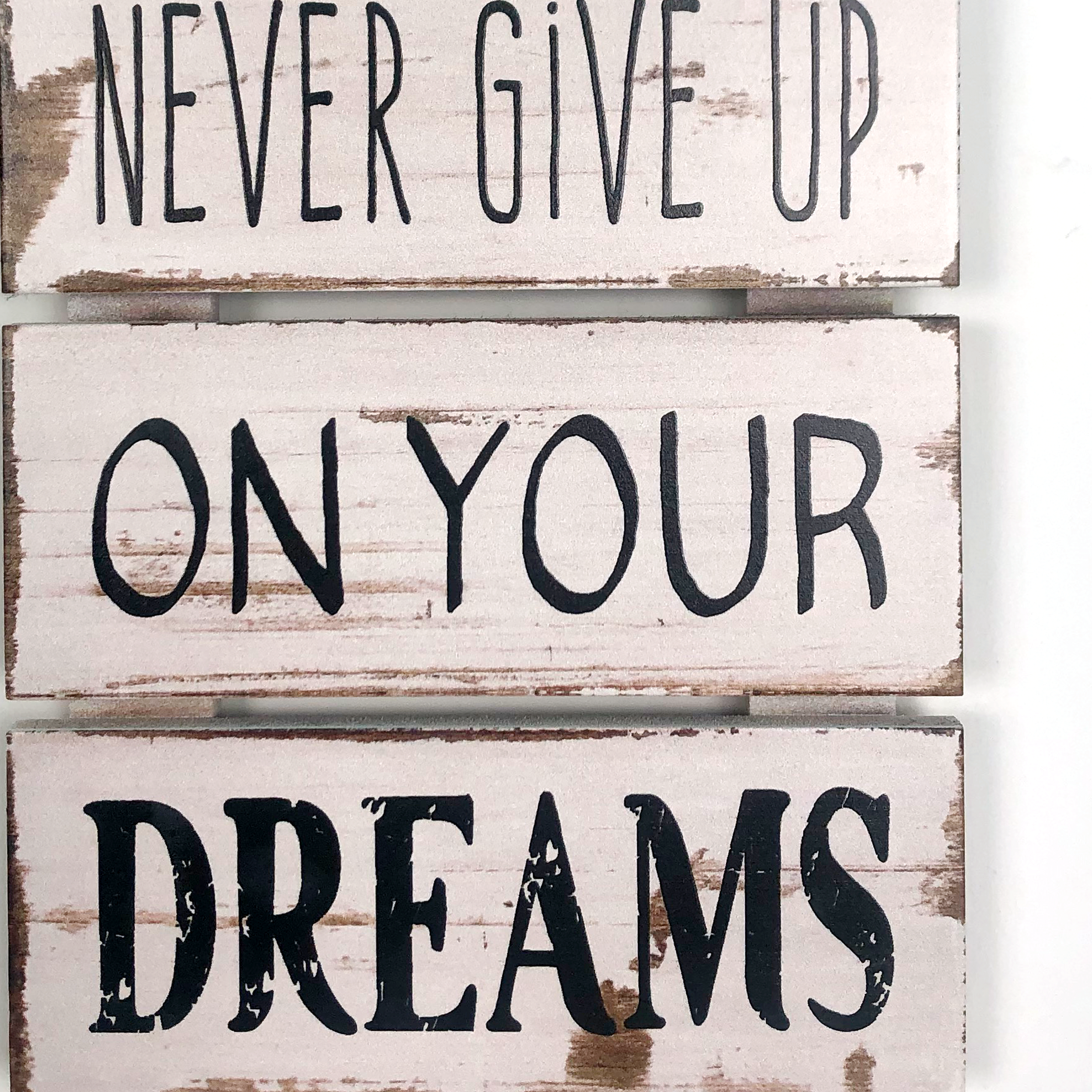 Quadro de madeira INSPIRE NEVER GIVE UP 16X20CM - 5