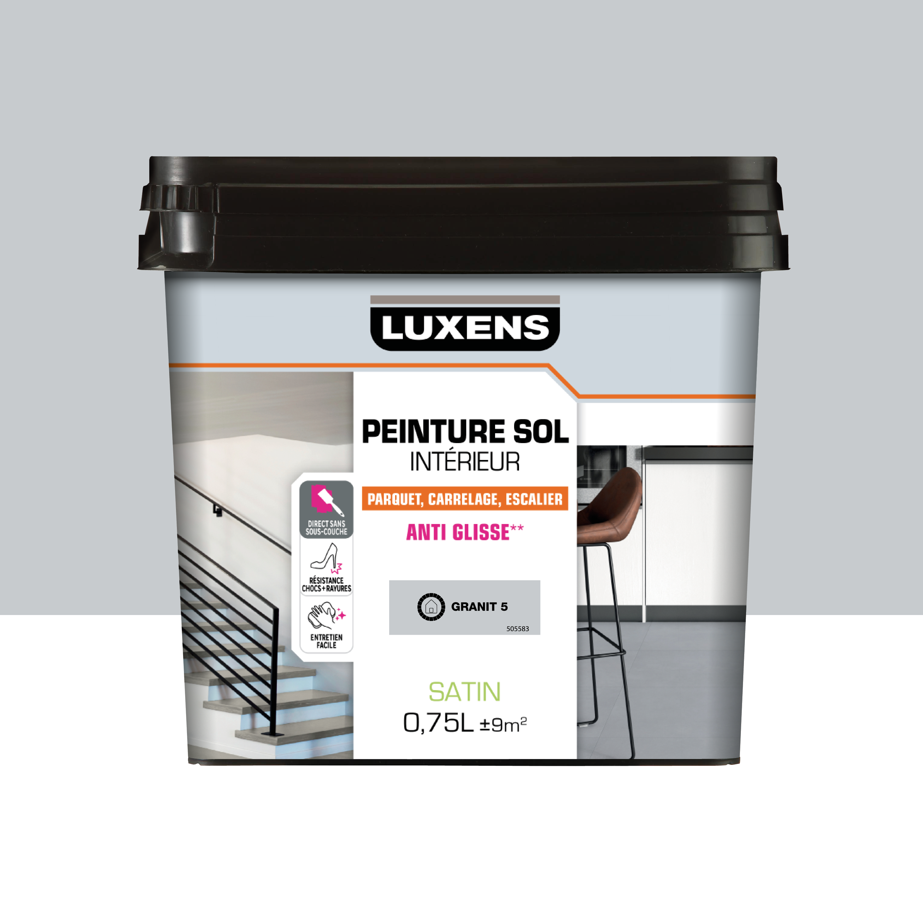 Peinture sol carrelage et bois Intérieur LUXENS granit 5 satiné 0.75L — free download