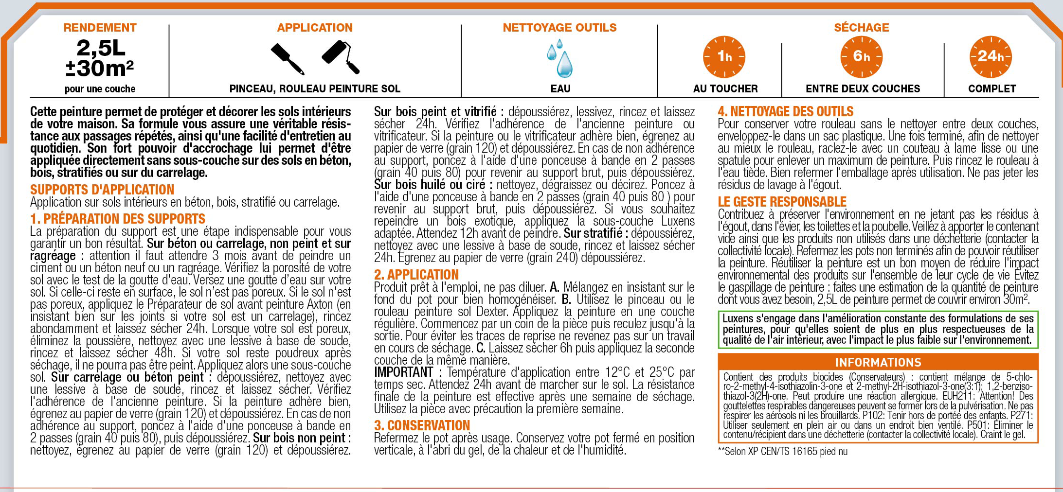 Peinture sol Intérieur LUXENS escalier Ink 3 satiné 2.5l - 6