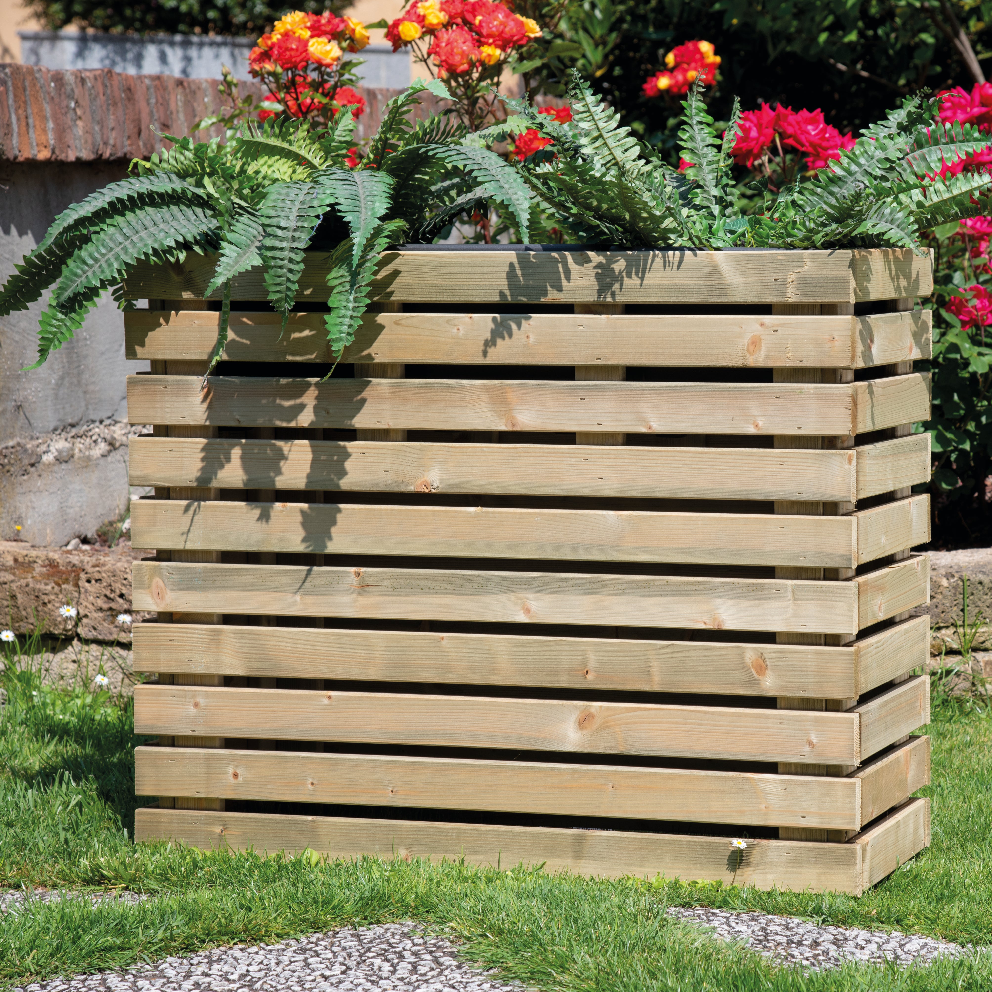 Fioriera in legno marrone H 70 x L 83 x P 31 cm - 3