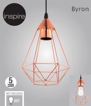 Suspension Byron, acier, cuivré, Diam.18 cm INSPIRE, E27 - 4