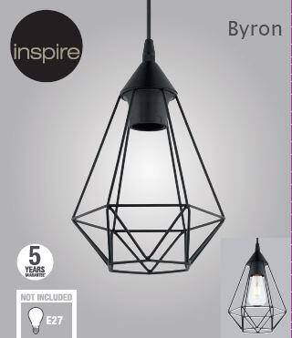 Suspension Byron, acier, noir, Diam.17.5 cm INSPIRE, E27 - 5