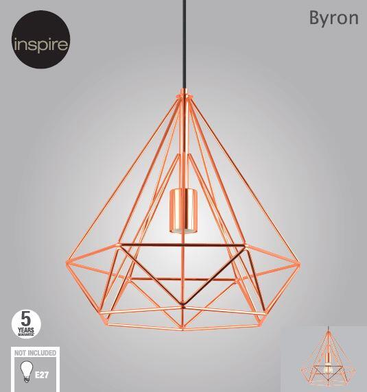Lampadario Design Byron rame paralume rame E27 Ø36.5cm INSPIRE - 15