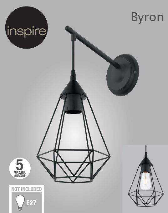 Applique E27 Byron noir INSPIRE - 9