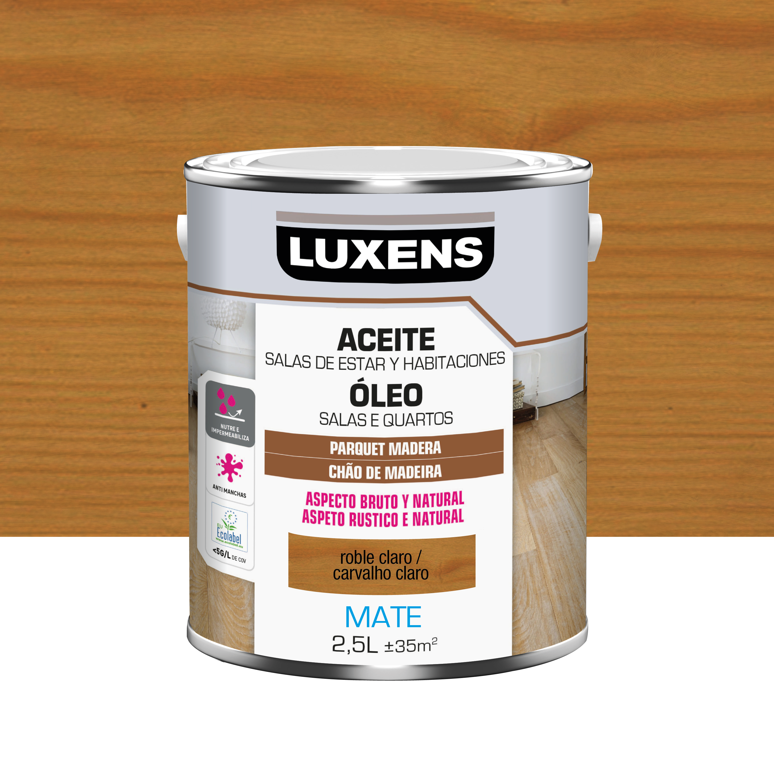 Aceite al agua parquet luxens 2.5l roble claro