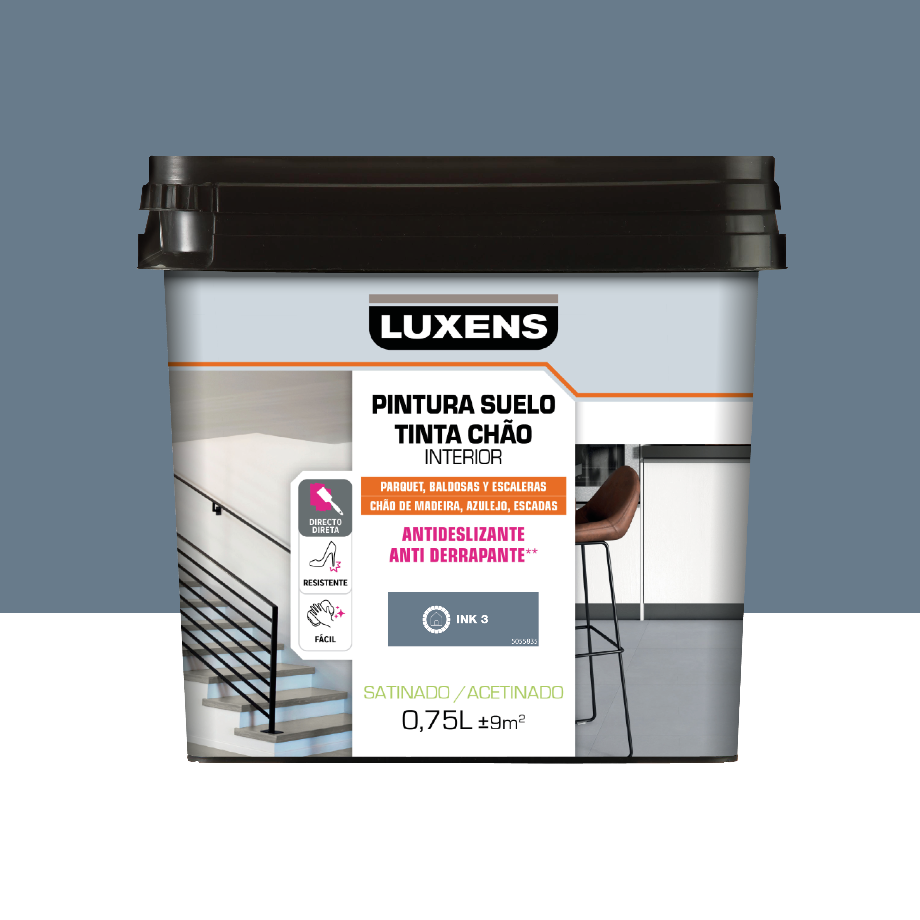 Pintura al agua suelo interior satinado luxens 750ml ink3