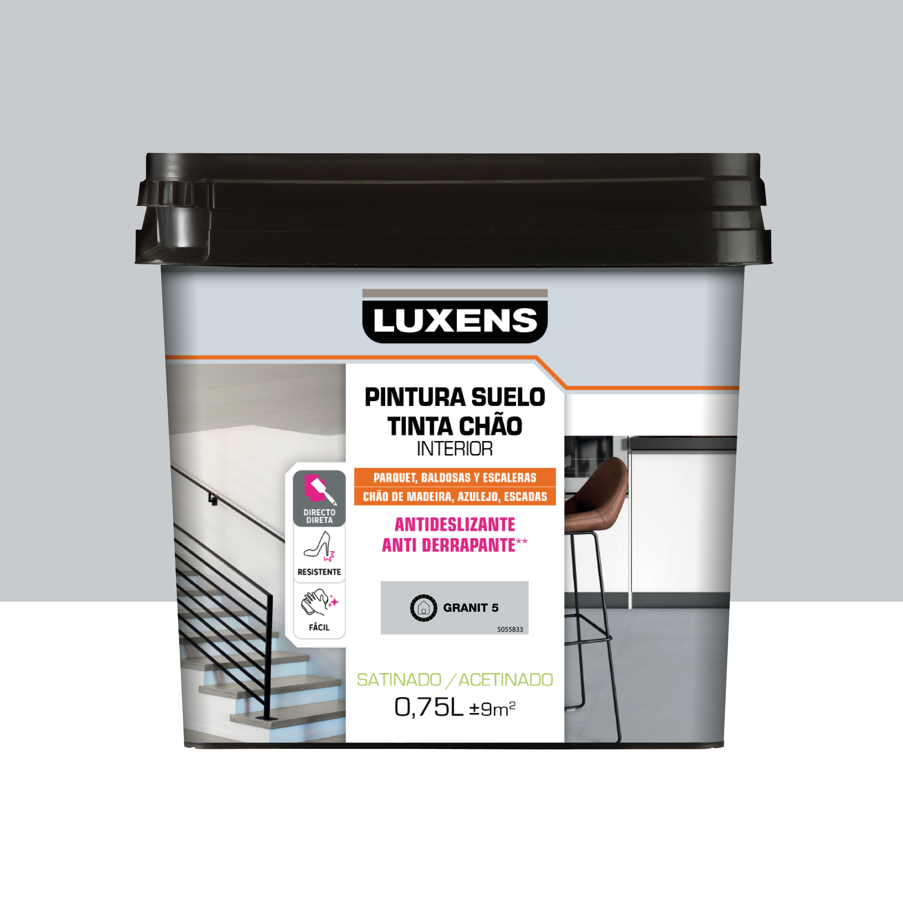 Pintura al agua suelo interior satinado luxens 750ml granit5