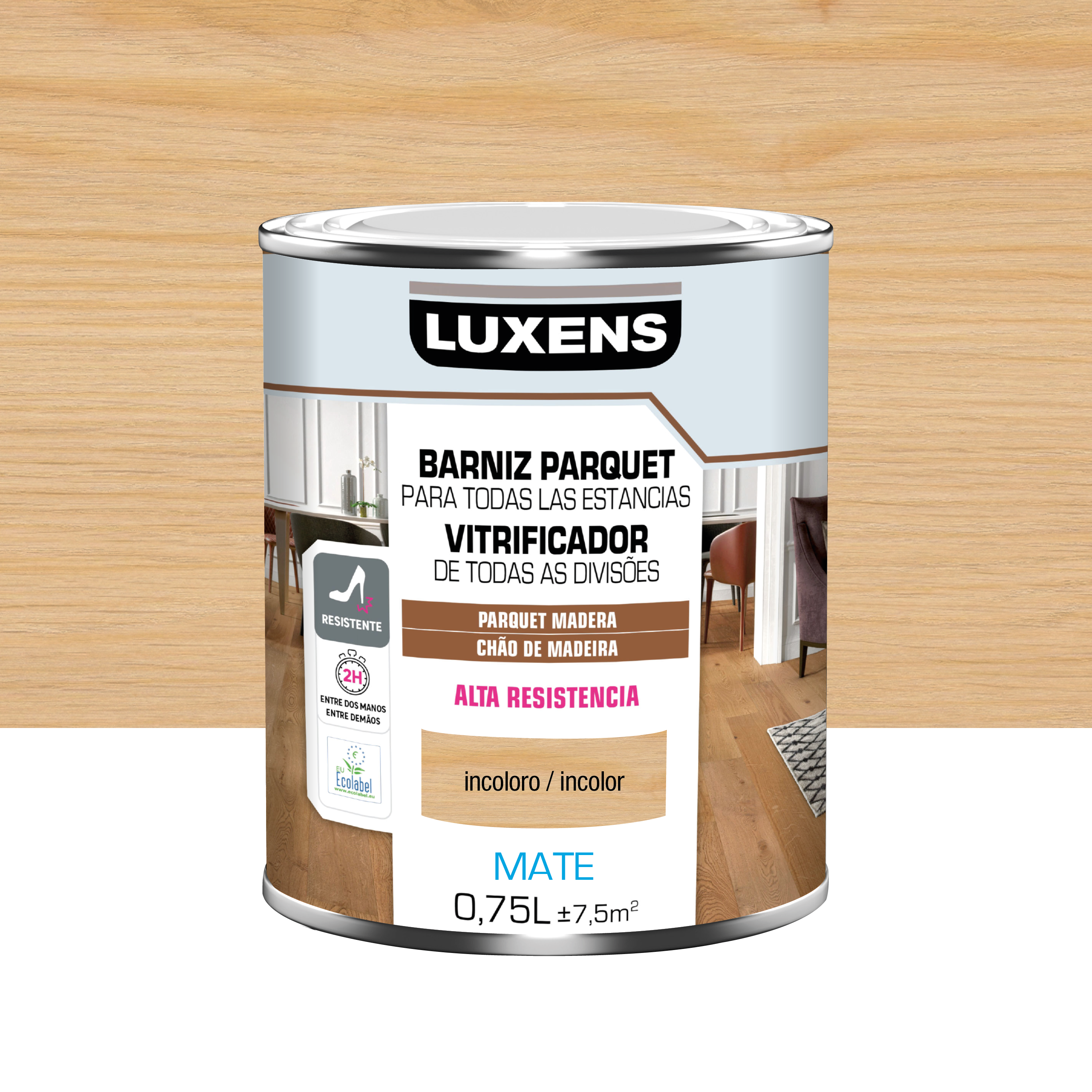 Barniz al agua parquet mate luxens 750ml incoloro