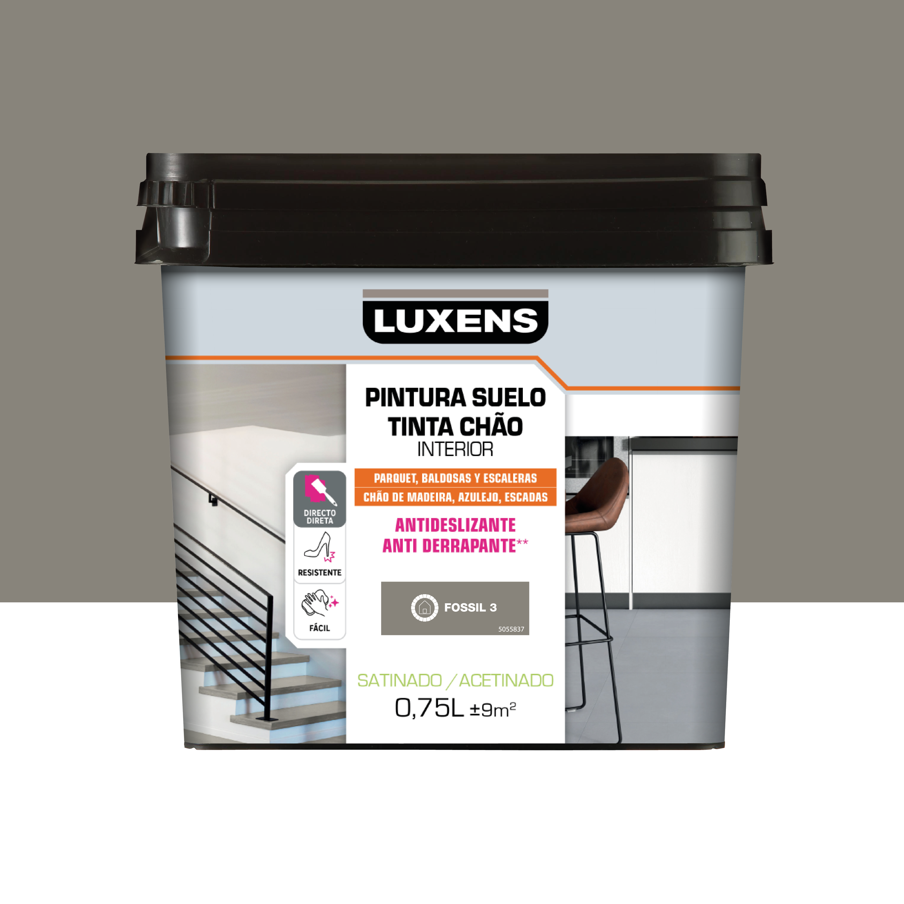 Pintura al agua suelo interior satinado luxens 750ml fossil3