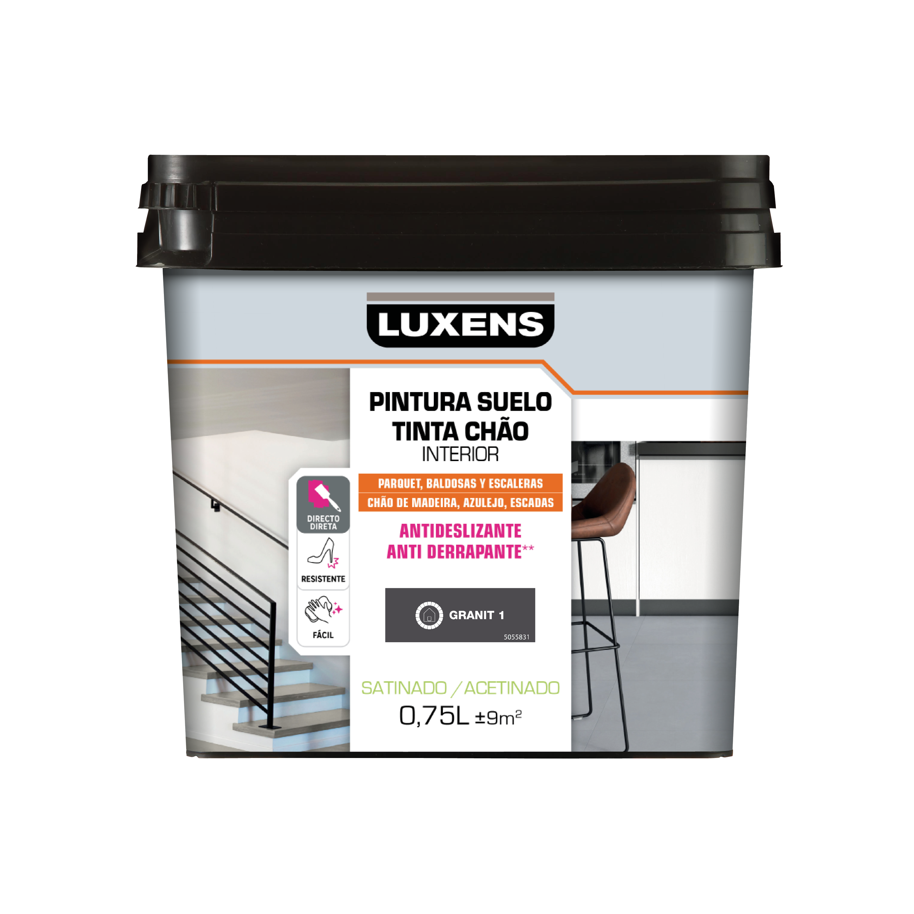 Pintura al agua suelo interior satinado LUXENS 750ml granit1 - 2