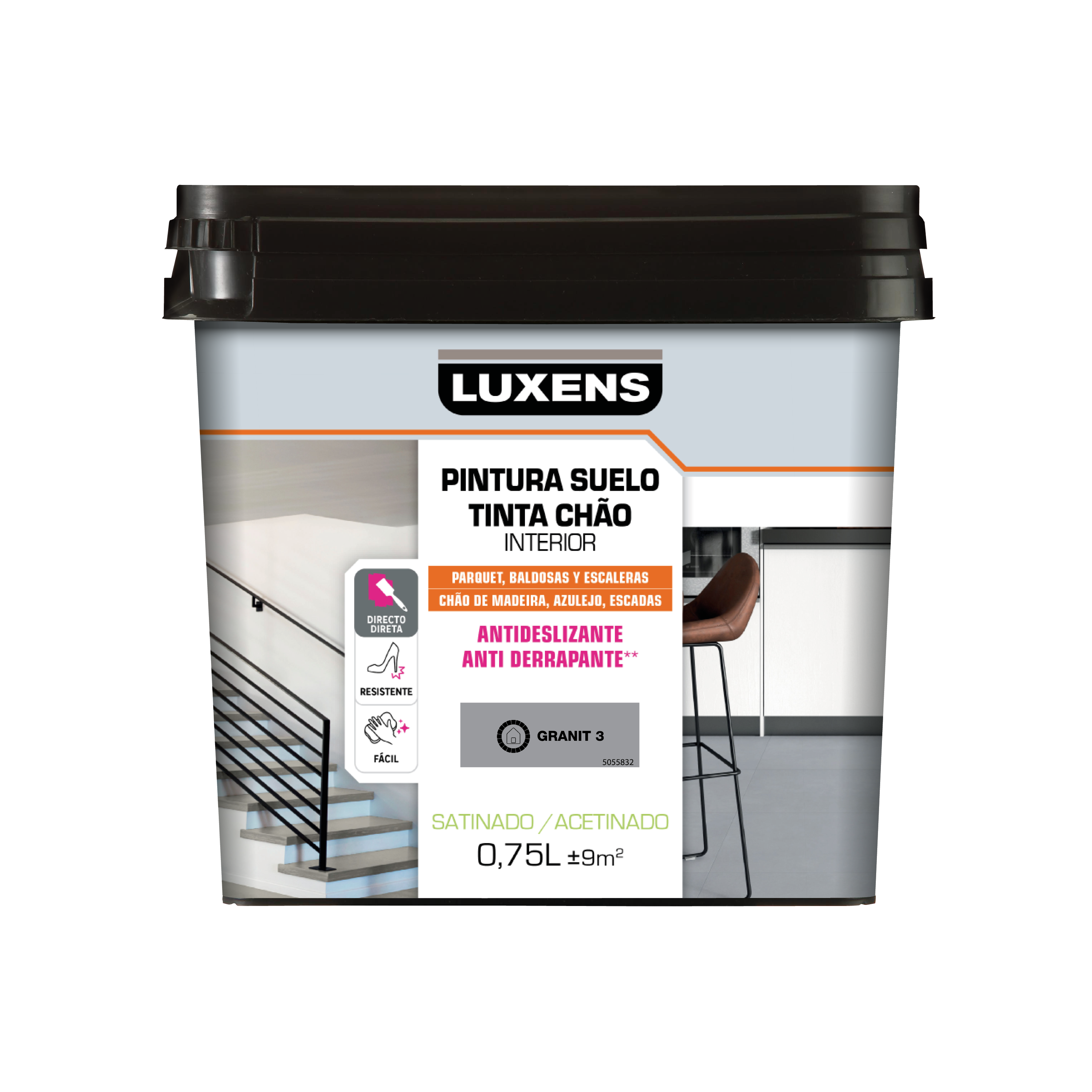 Tinta para chão interior LUXENS GRANIT ACETINADO 3 0.75L - 6