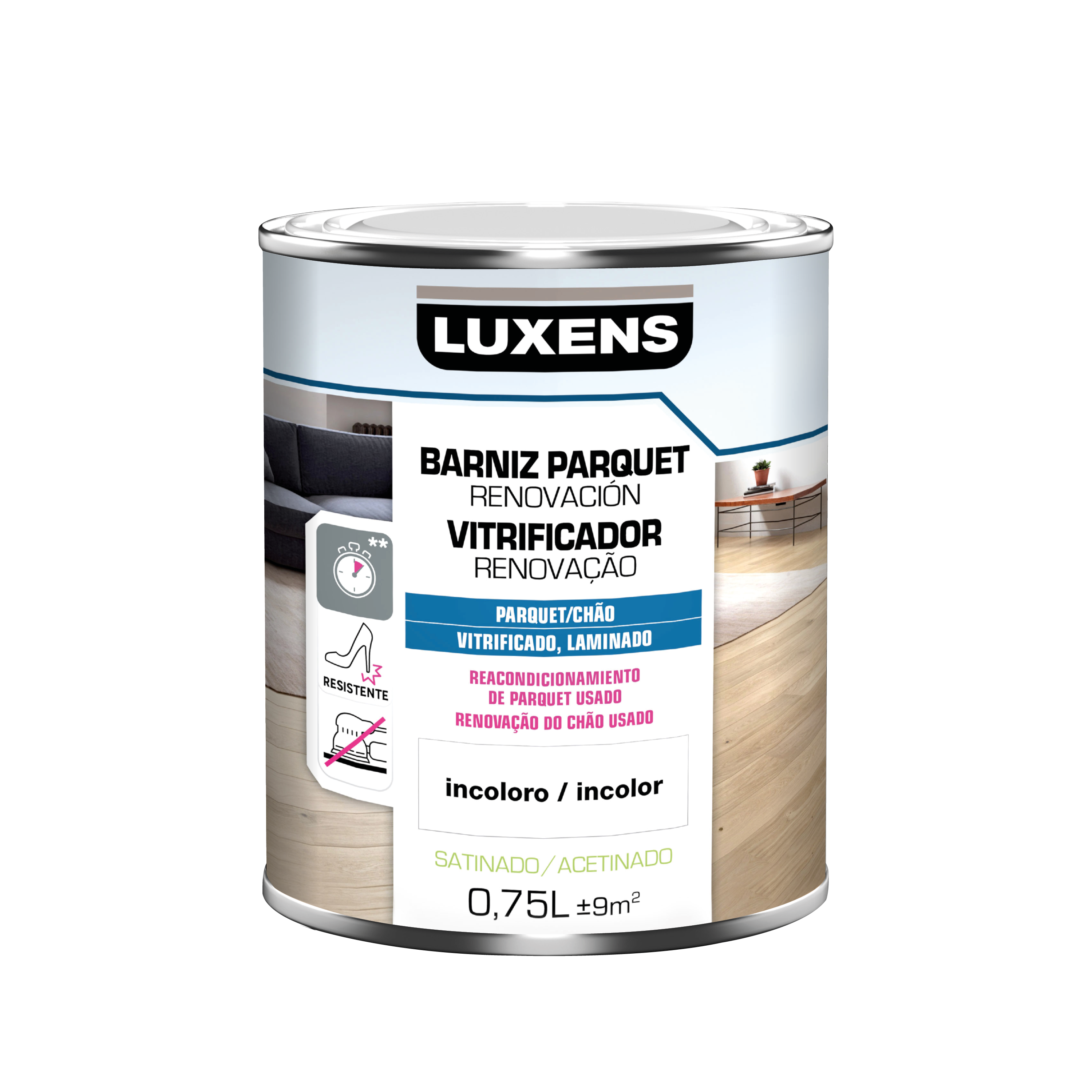 Renovador pulidor al agua parquet luxens 750ml