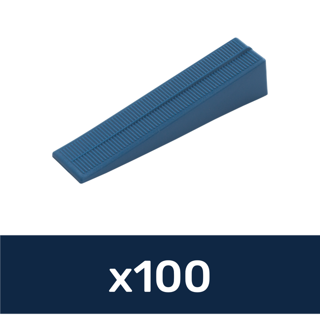 Cuneo in polipropilene a Dritto ls wedge Sp 3 mm blu, confezione da 100 pezzi