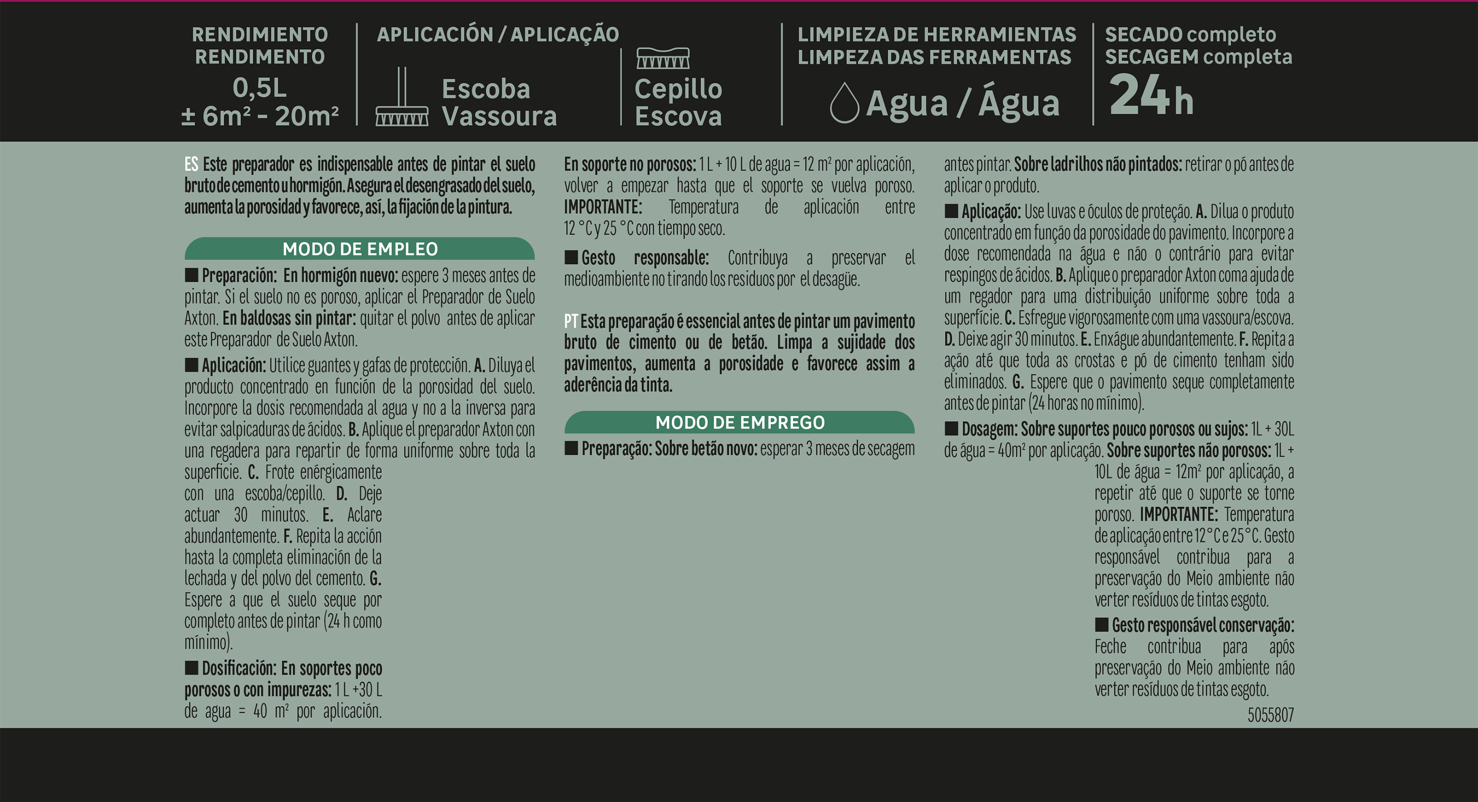 Preparador de chão AXTON INT&TRAF 0.5L - 3