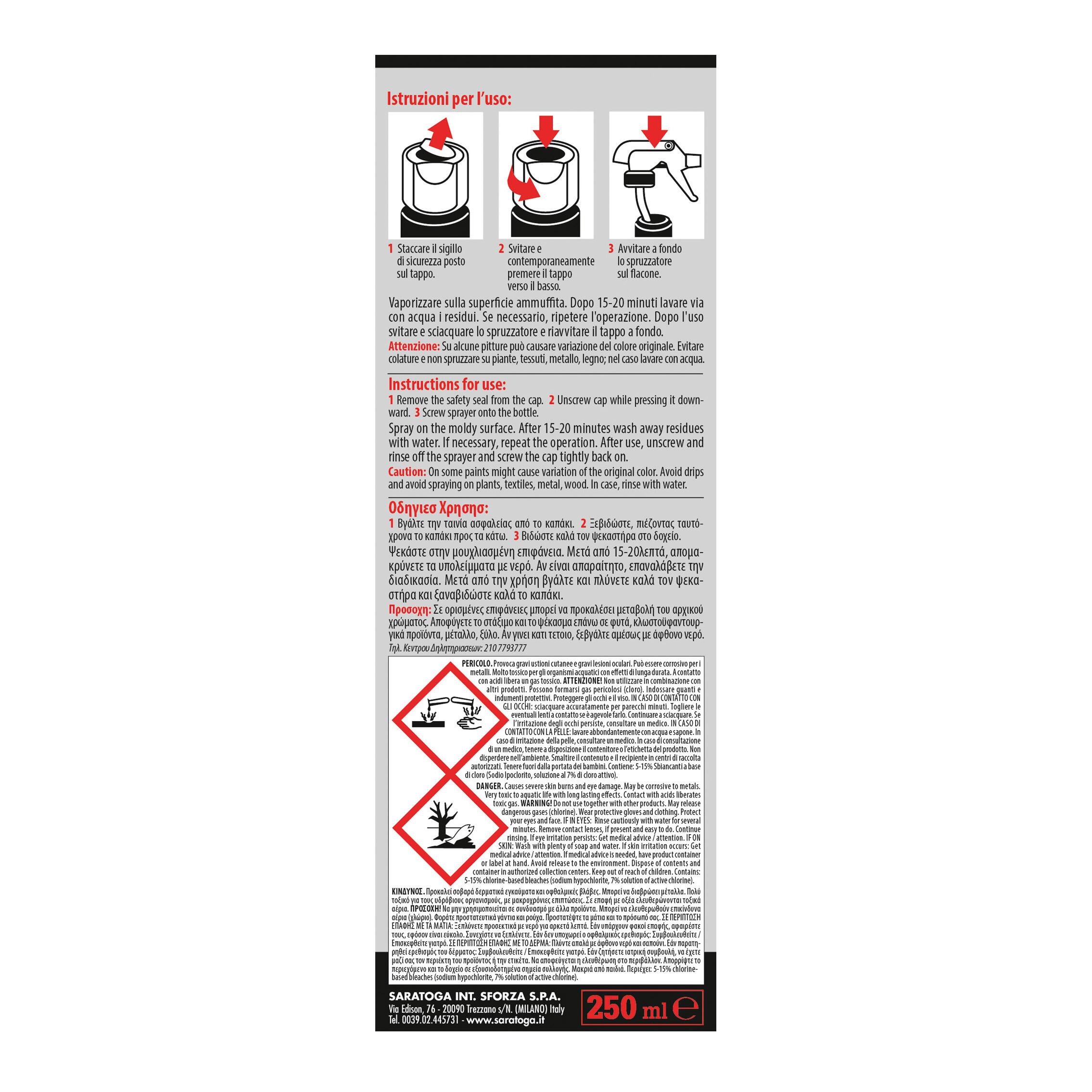 Trattamento muro e carta da parati SARATOGA Z10 Antimuffa 0.25 L - 2