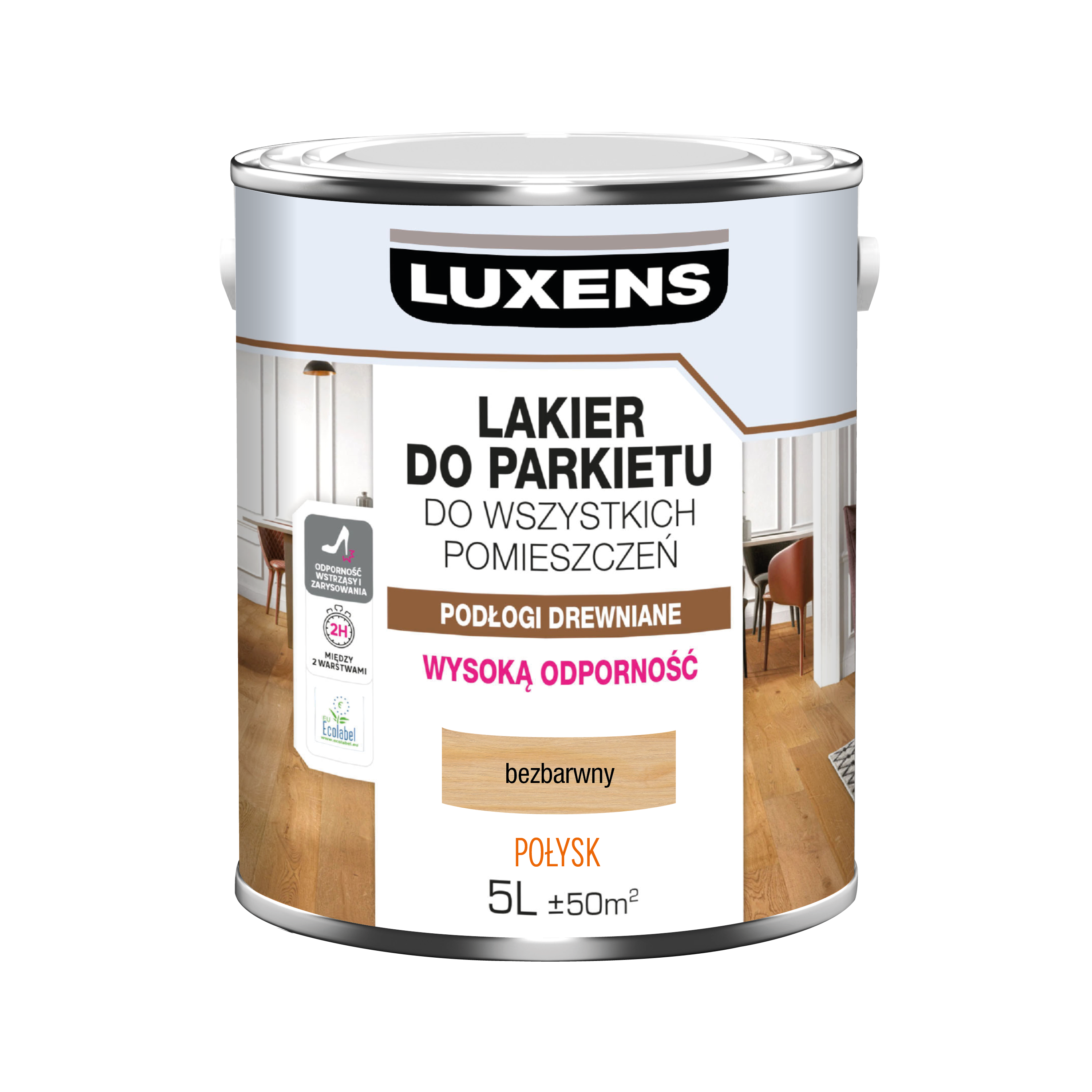 Lakier do parkietu 5 l Bezbarwny Połysk Luxens