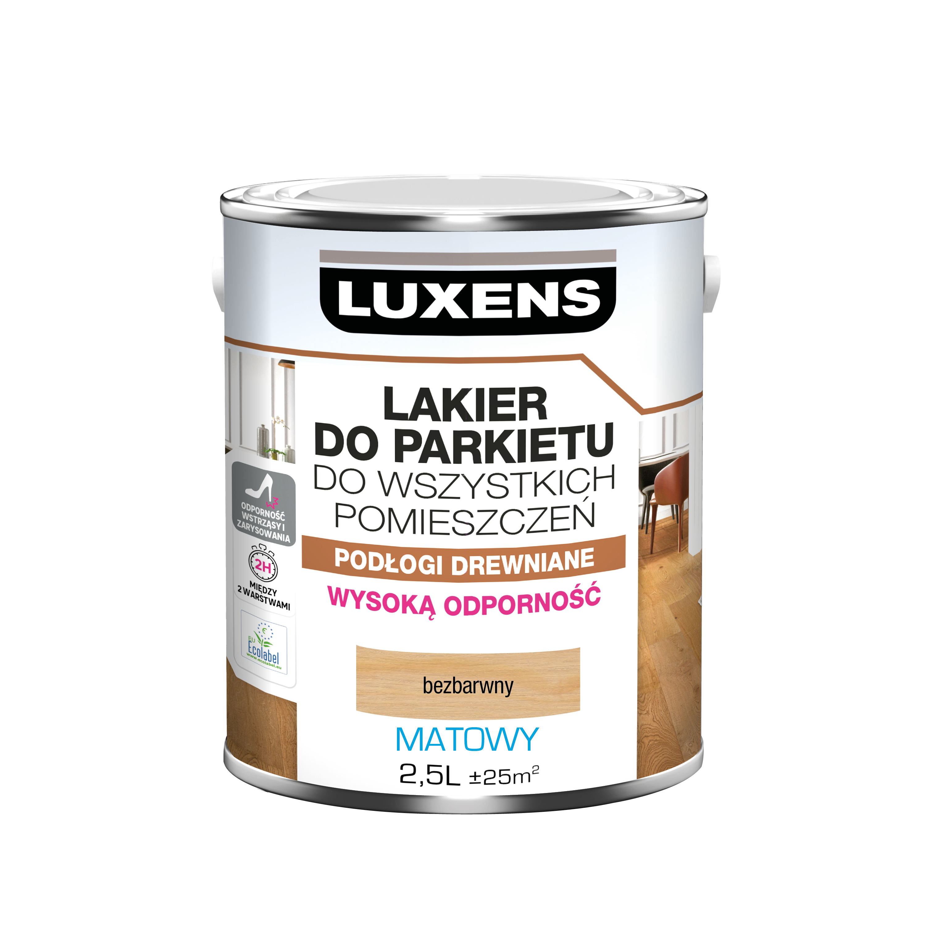 Lakier do parkietu 2.5 l Bezbarwny Mat Luxens