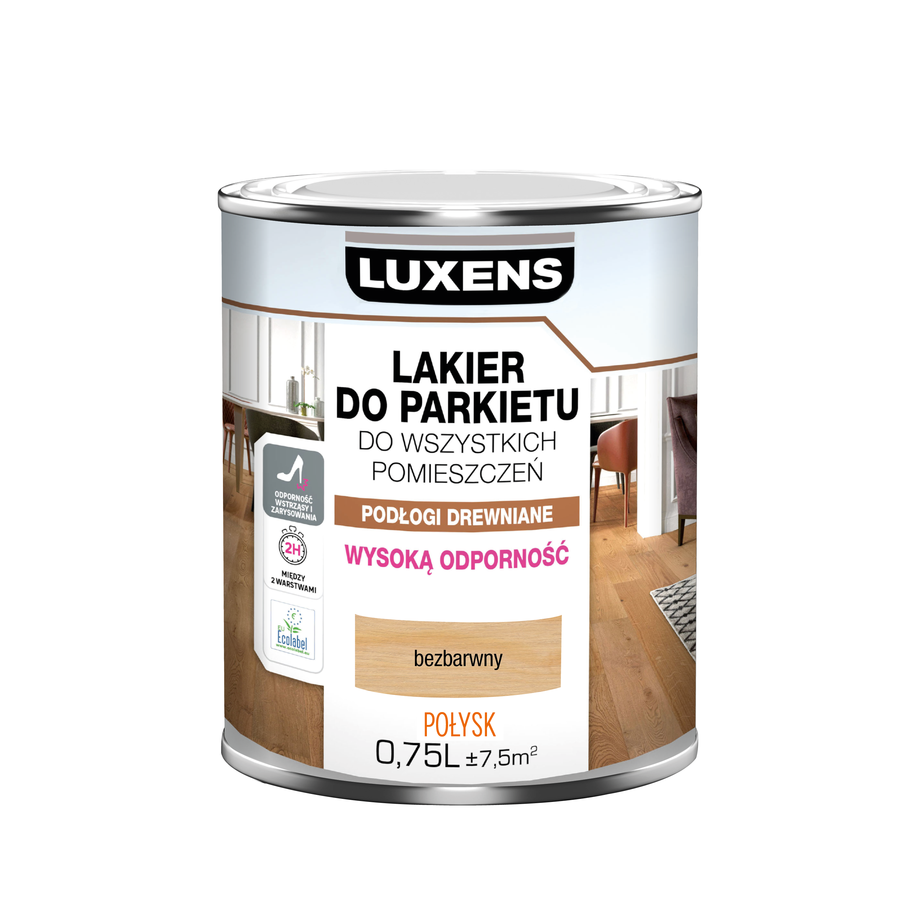 Lakier do parkietu 0.75 l Bezbarwny Połysk Luxens