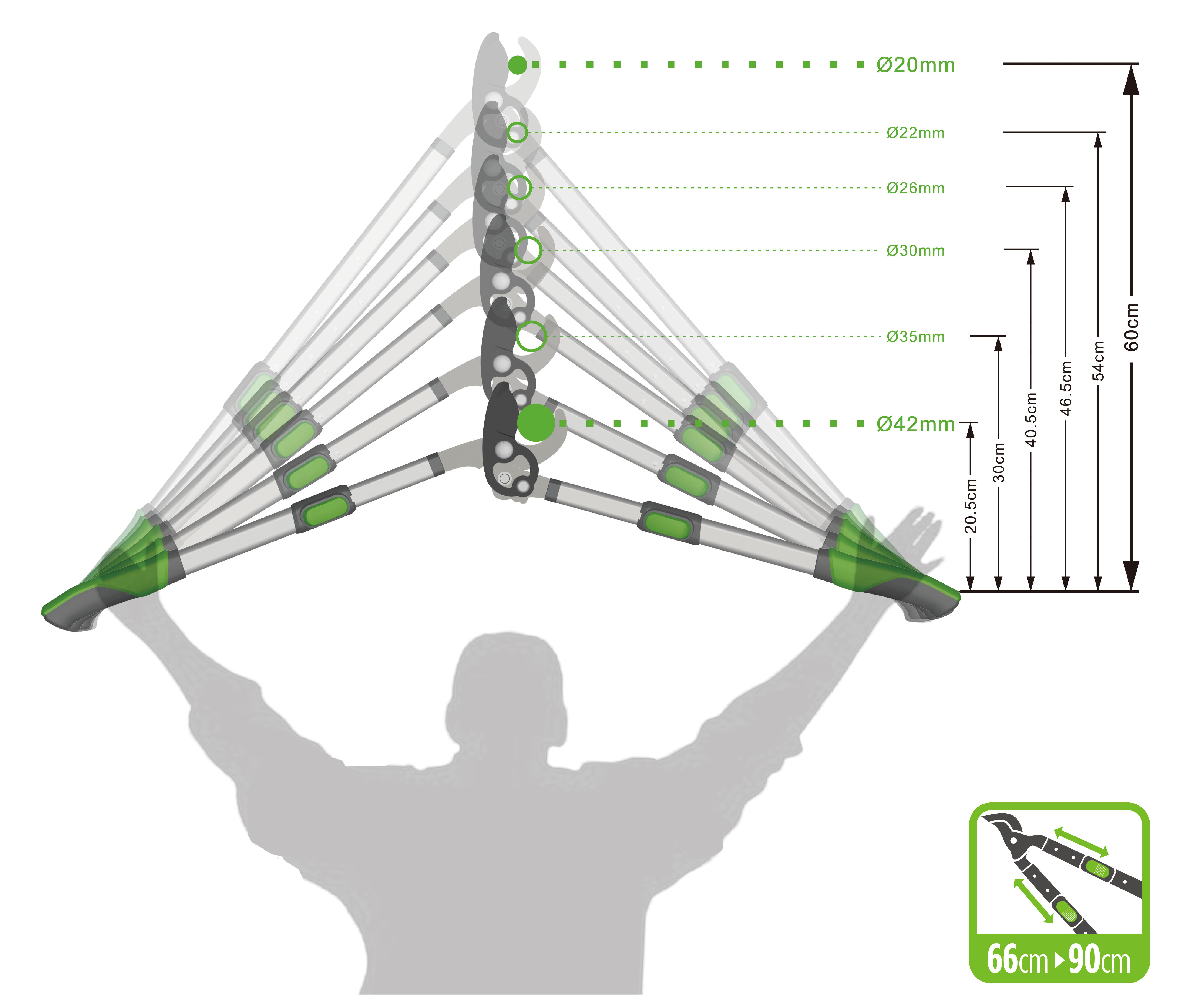 Tesoura para poda GEOLIA BYPASS 2 MÃOS 66-90CM - 6