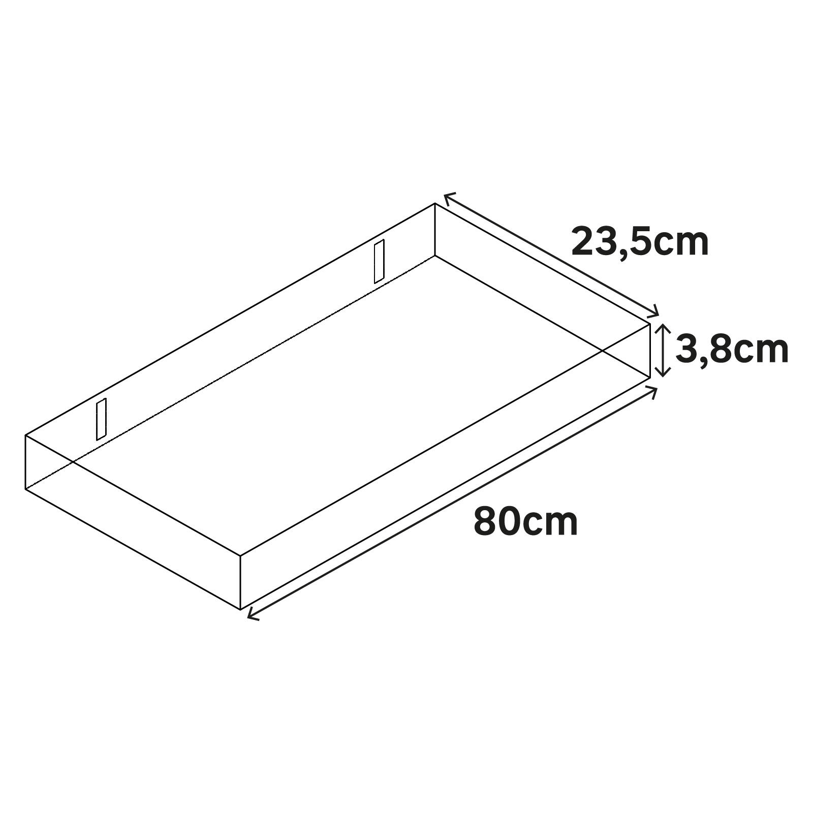 Mensola a muro Tamburata SPACEO dritto in mdf L 80 x P 23.5 cm verde cactus - 10