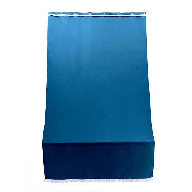 Tessuto per tende da sole ad anelli tinta unita blu L 1.4 x H 3 cm