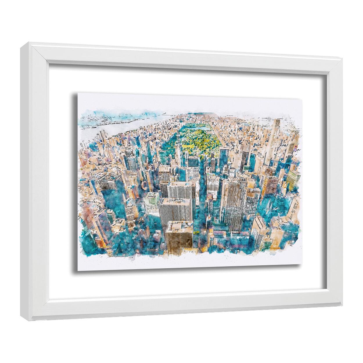 Stampa incorniciata Central Park bianco/nero 55.5 x 45.5 cm - 4