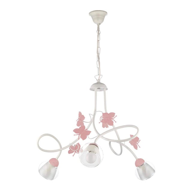 Lampadario Ovale Rosa Saturno Per Cameretta – 1 Luce E27, Made In Italy, Regolabile In Altezza