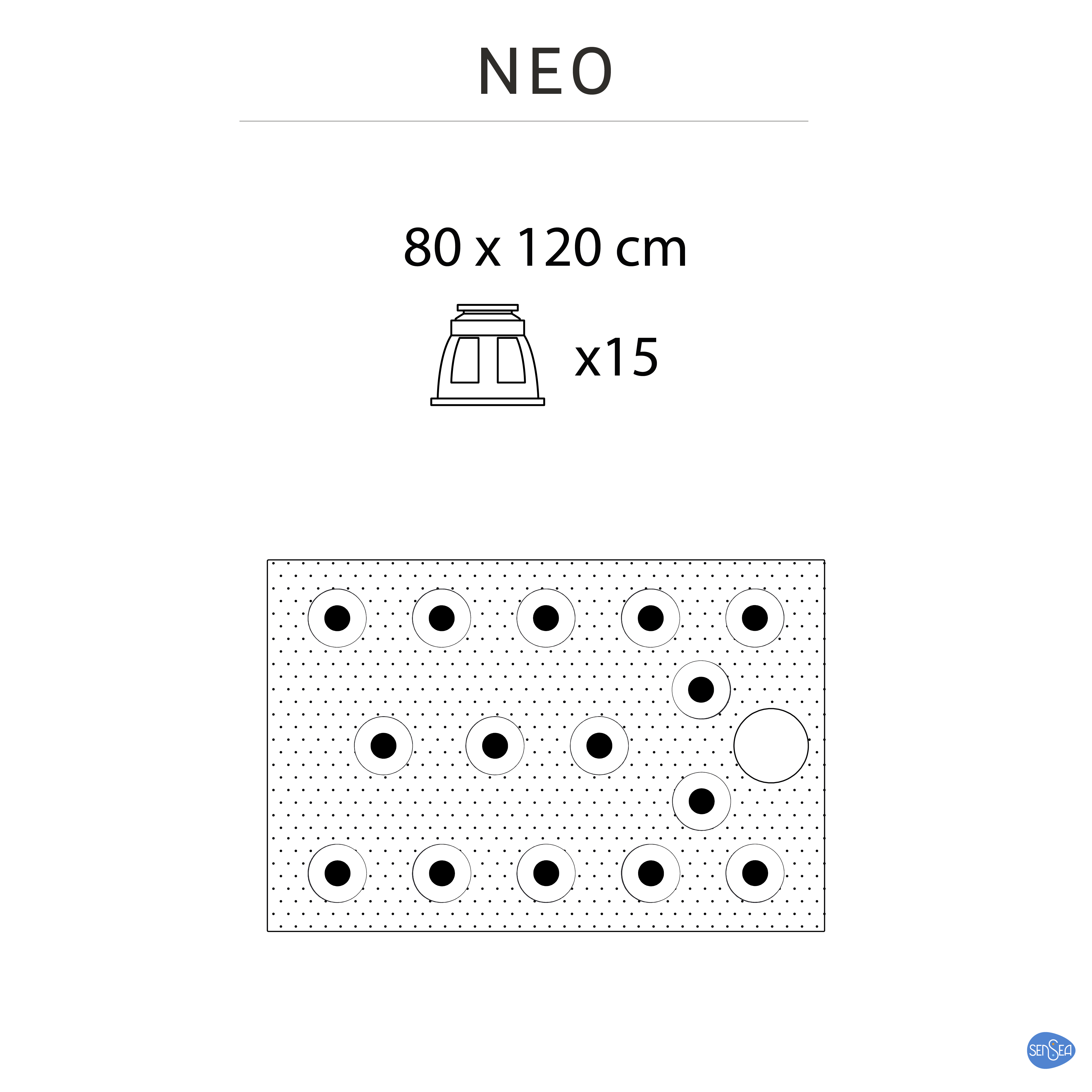 Piatto doccia SENSEA in resina Neo bianco L 80 x L 120 x H 3 cm opaco effetto pietra - 12