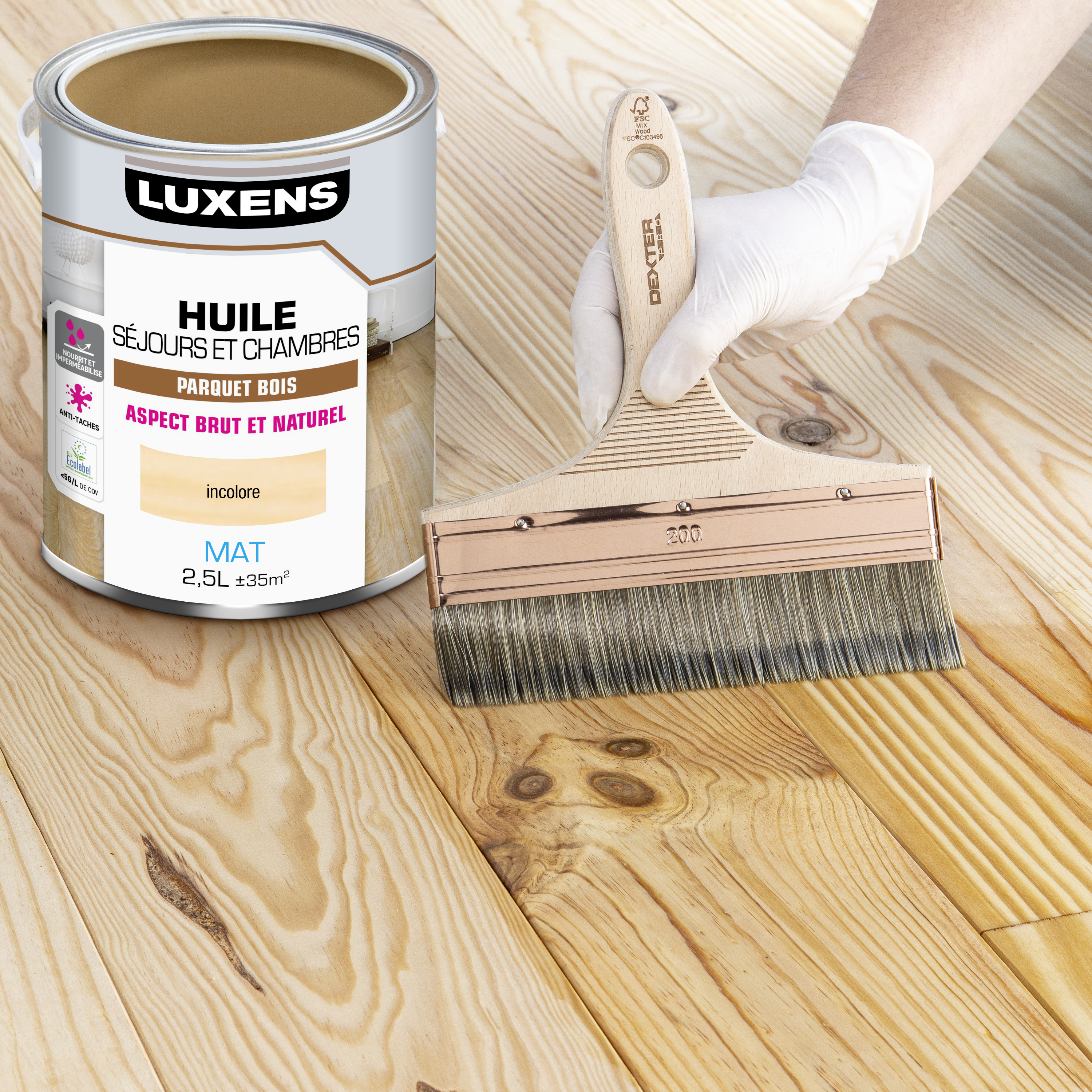 Huile bois intérieur parquet LUXENS, incolore Parquet séjour et chambre mat, 5l - 3